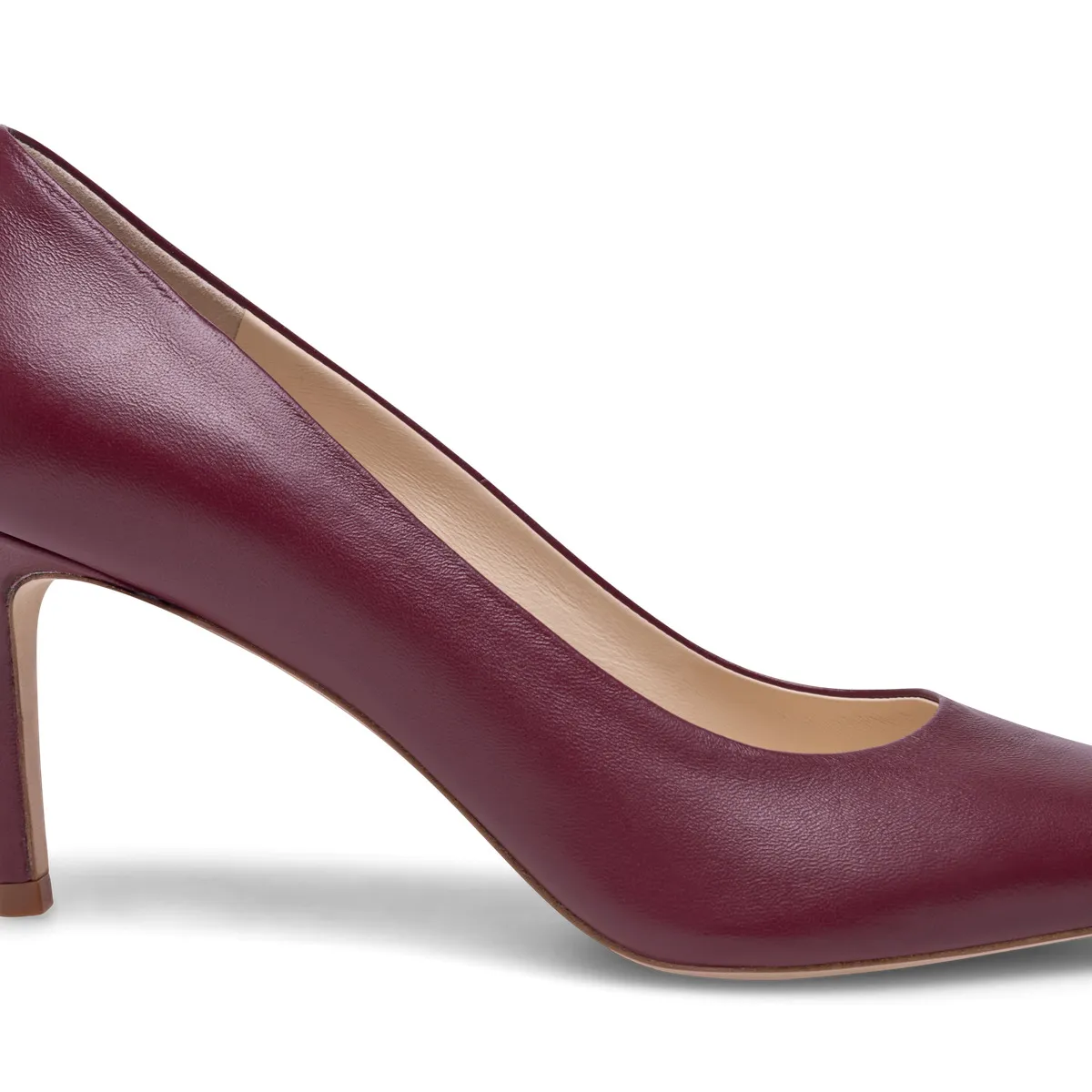 Elegante burgunderrote Pumps mit spitzer Spitze