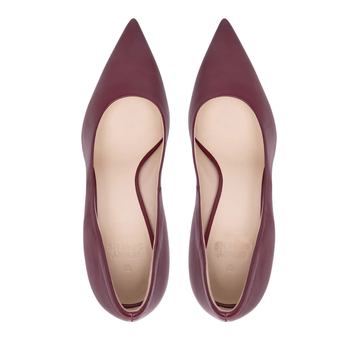 Elegante burgunderrote Pumps mit spitzer Spitze