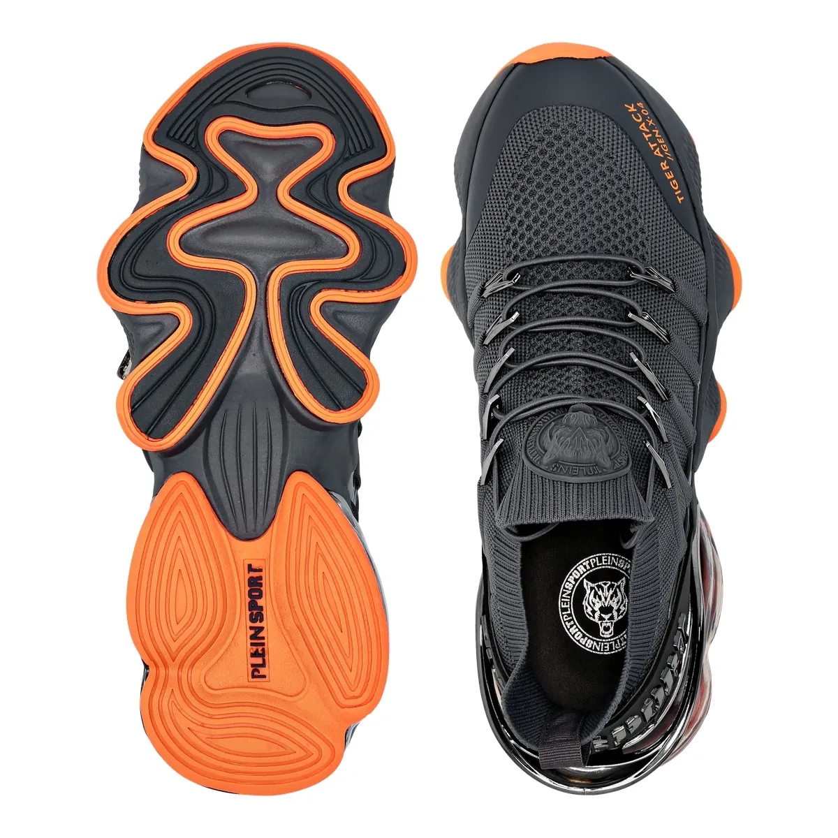 Grauer Lauf-Sneaker mit Akzenten