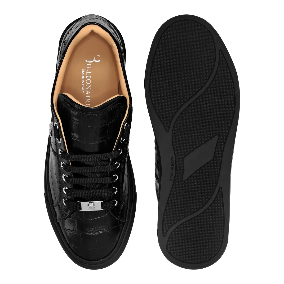 Luxuriöse Krokodil-geprägte Low-Top-Sneakers