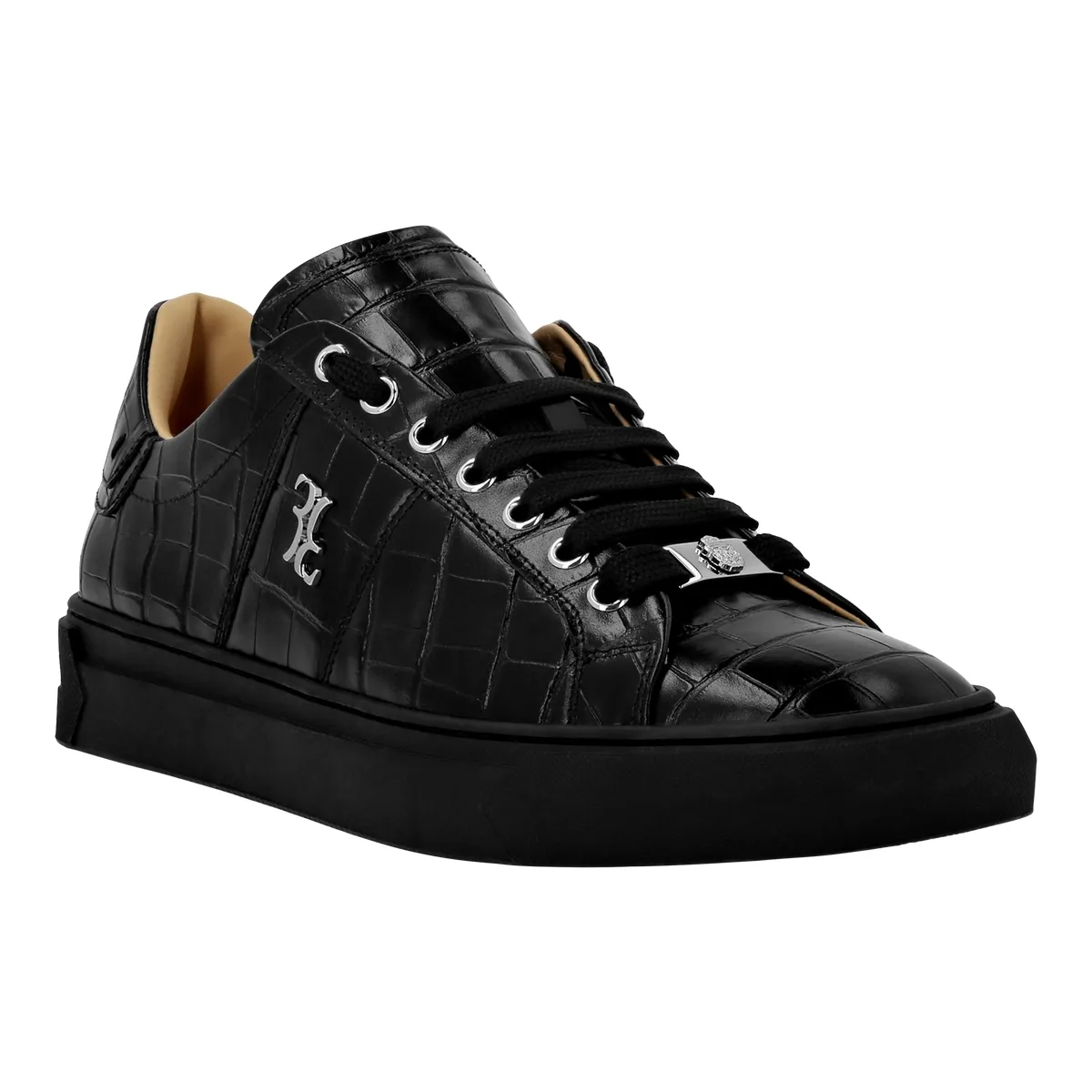 Luxuriöse Krokodil-geprägte Low-Top-Sneakers