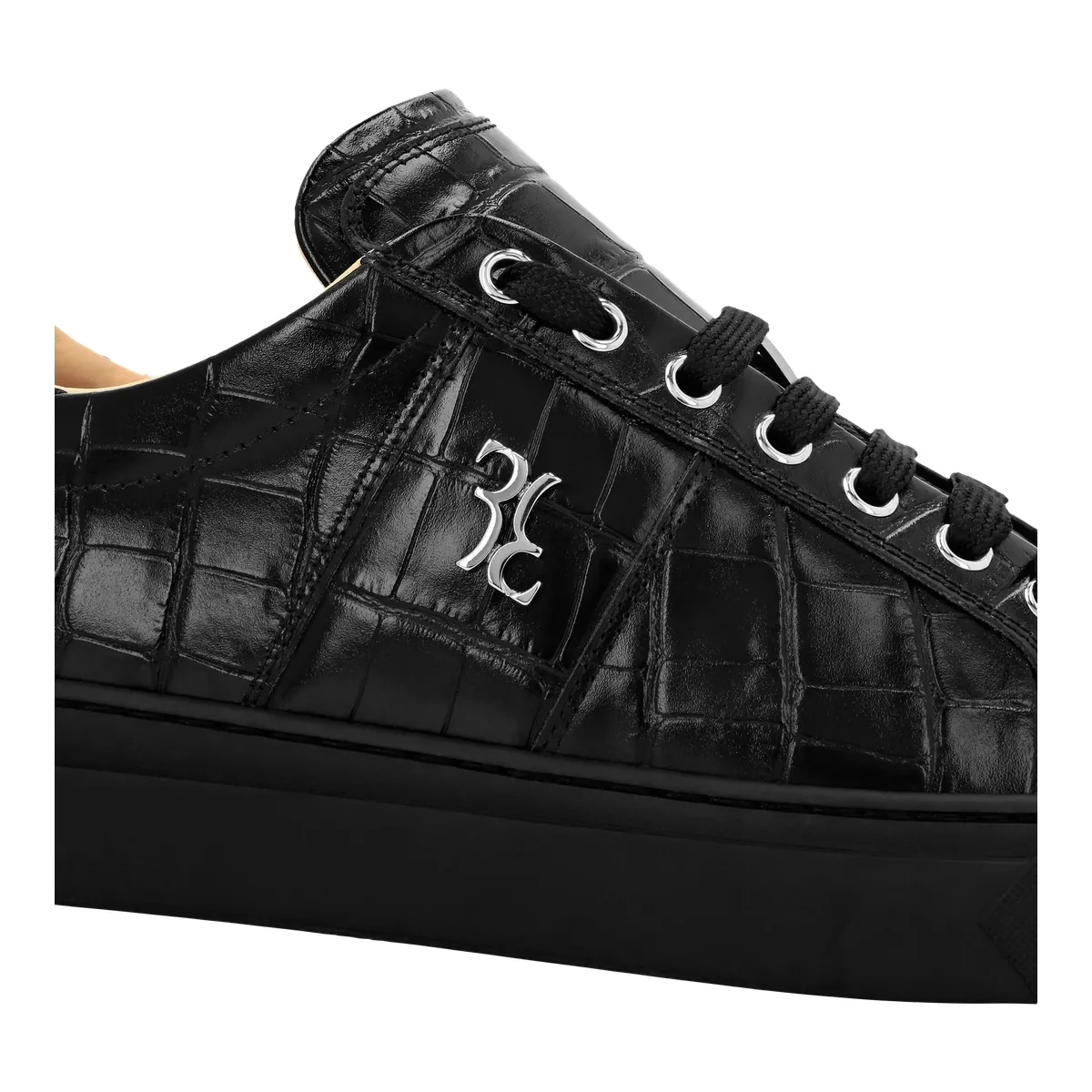 Luxuriöse Krokodil-geprägte Low-Top-Sneakers