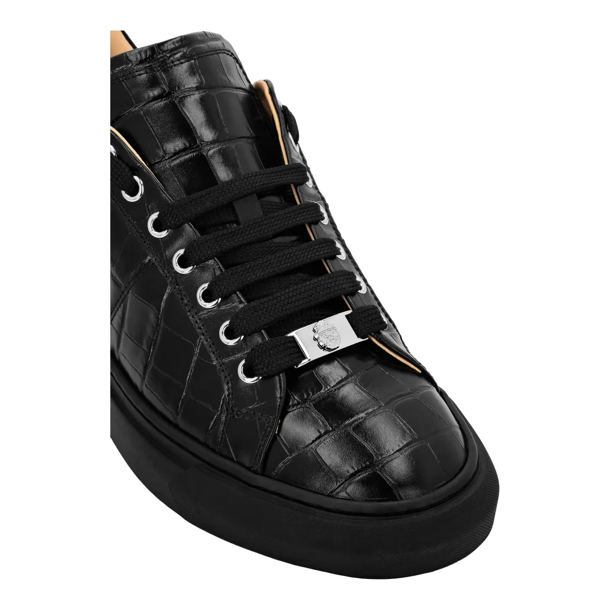 Luxuriöse Krokodil-geprägte Low-Top-Sneakers