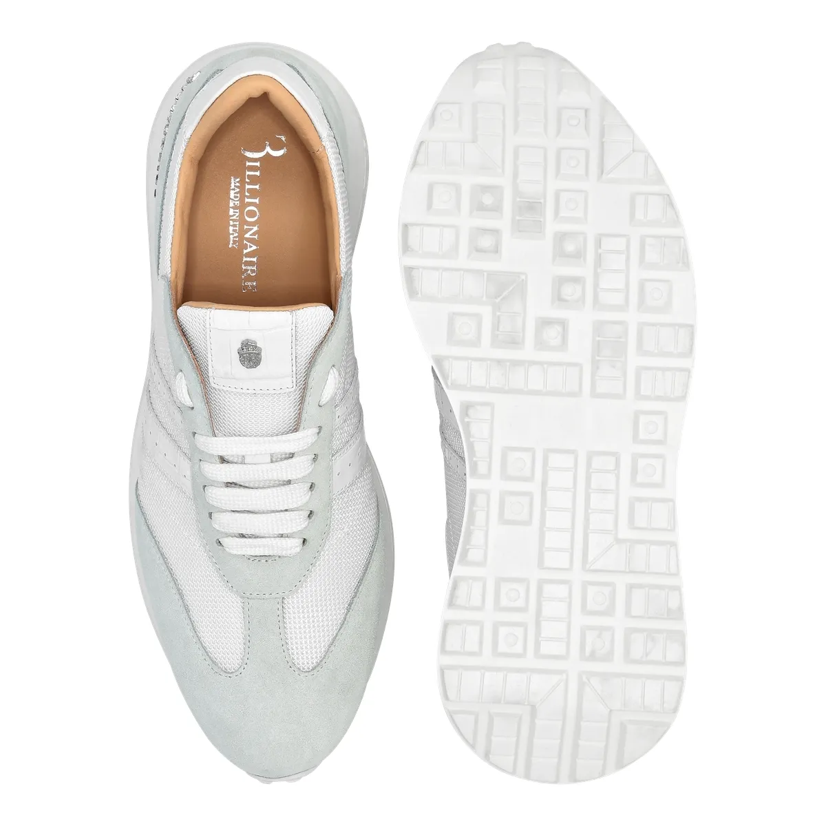 Eleganter weißer Leder Lauf-Sneaker
