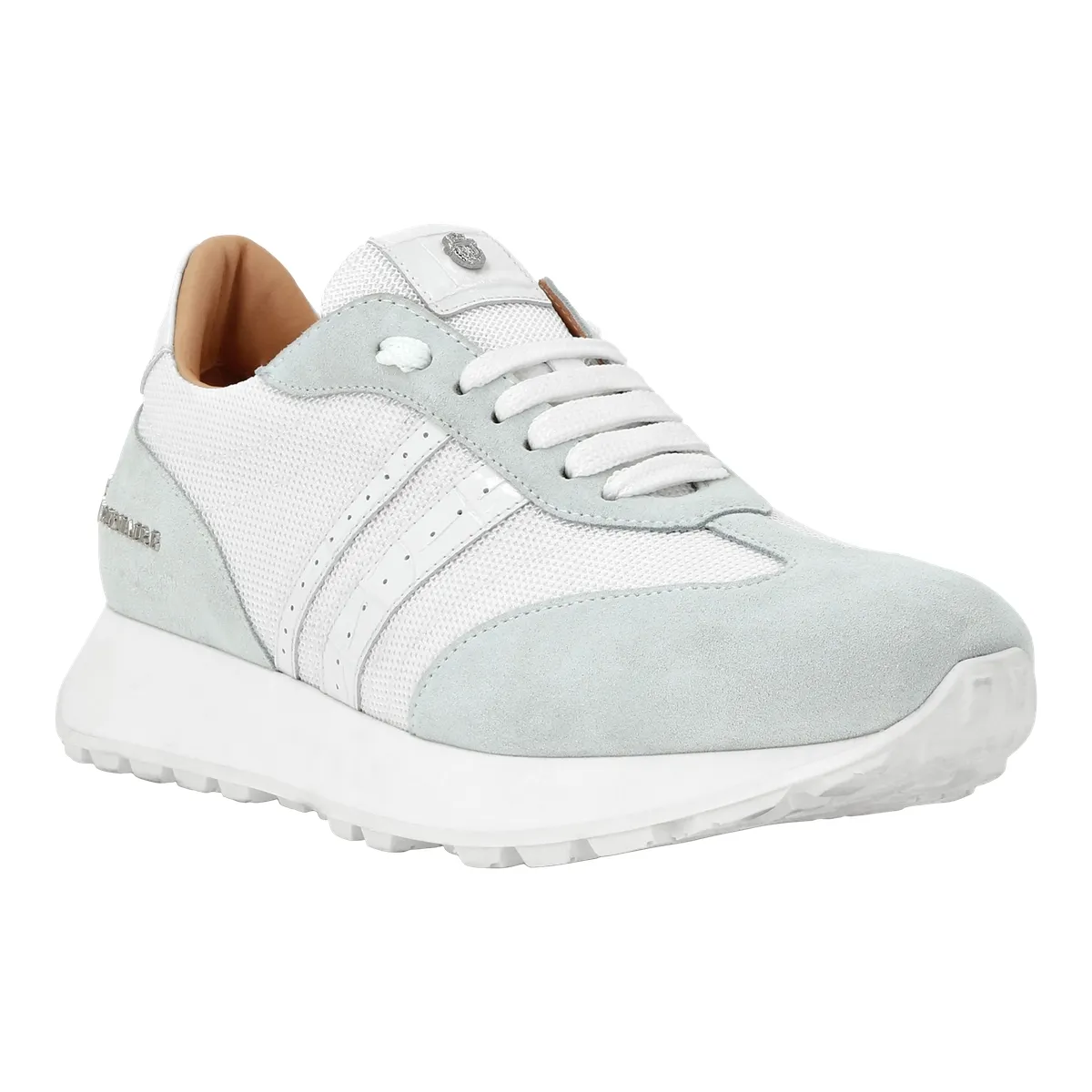 Eleganter weißer Leder Lauf-Sneaker