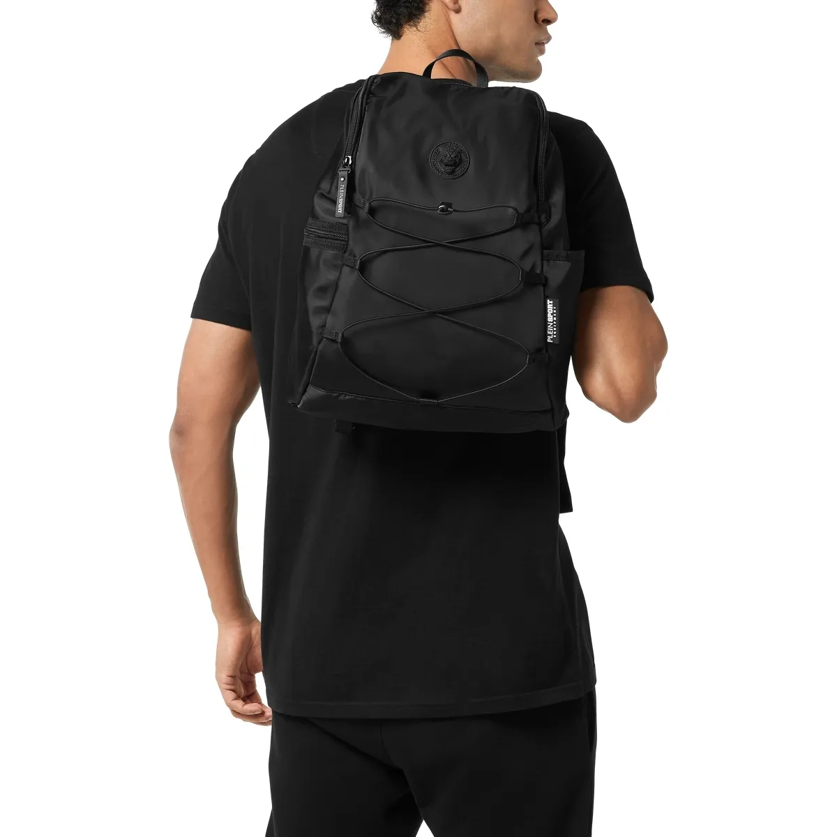 Sportlicher, einfarbiger Nylonrucksack