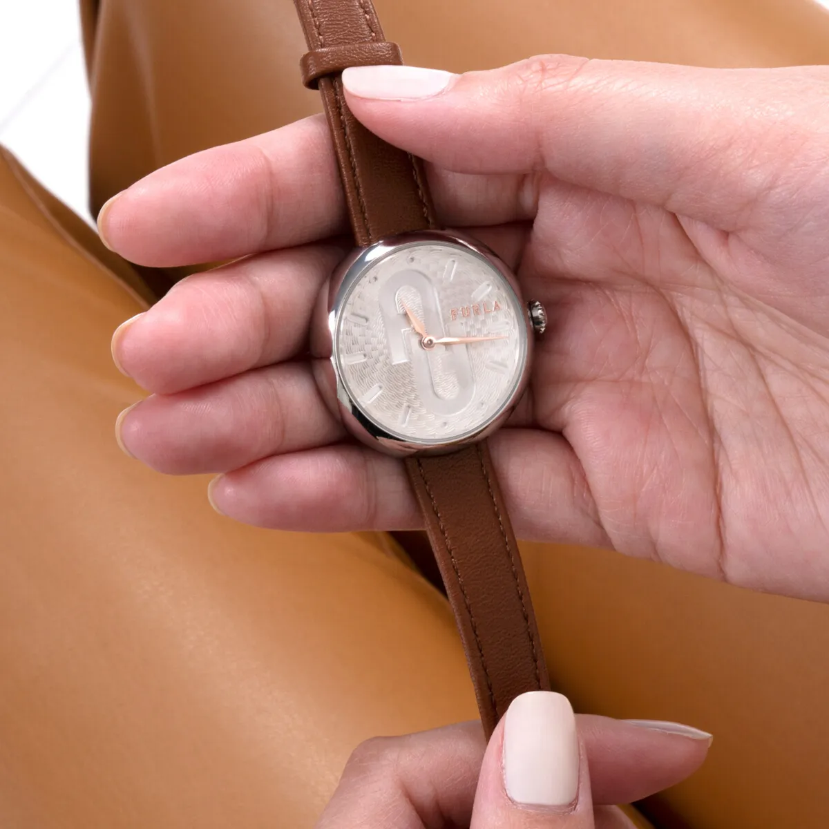 Furla Cosy braune Lederuhr