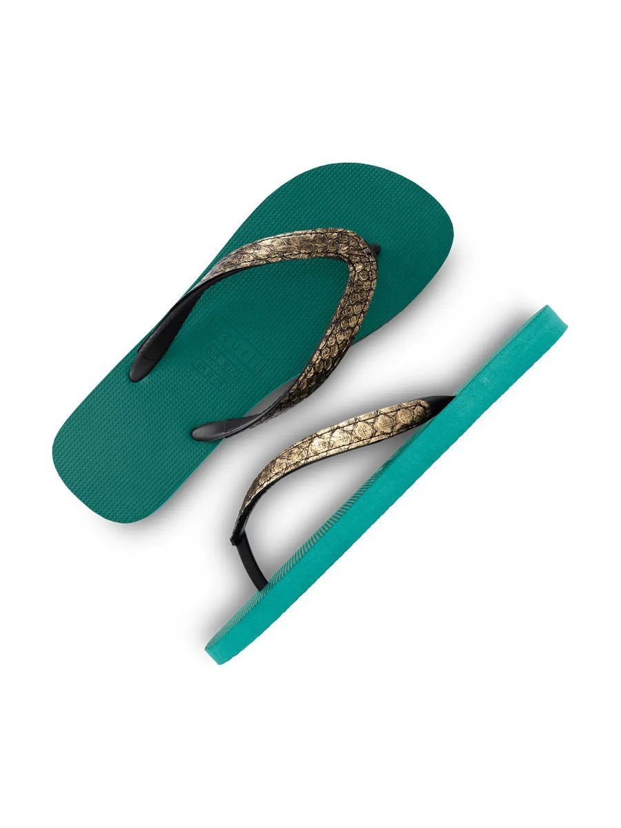 Türkis Zehentrenner mit Python-Riemen