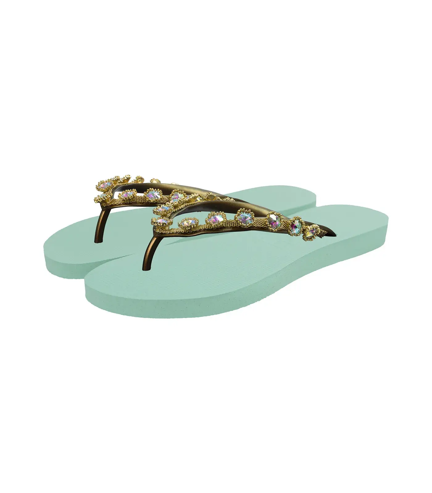Verzierte Flip-Flops mit hohem Absatz