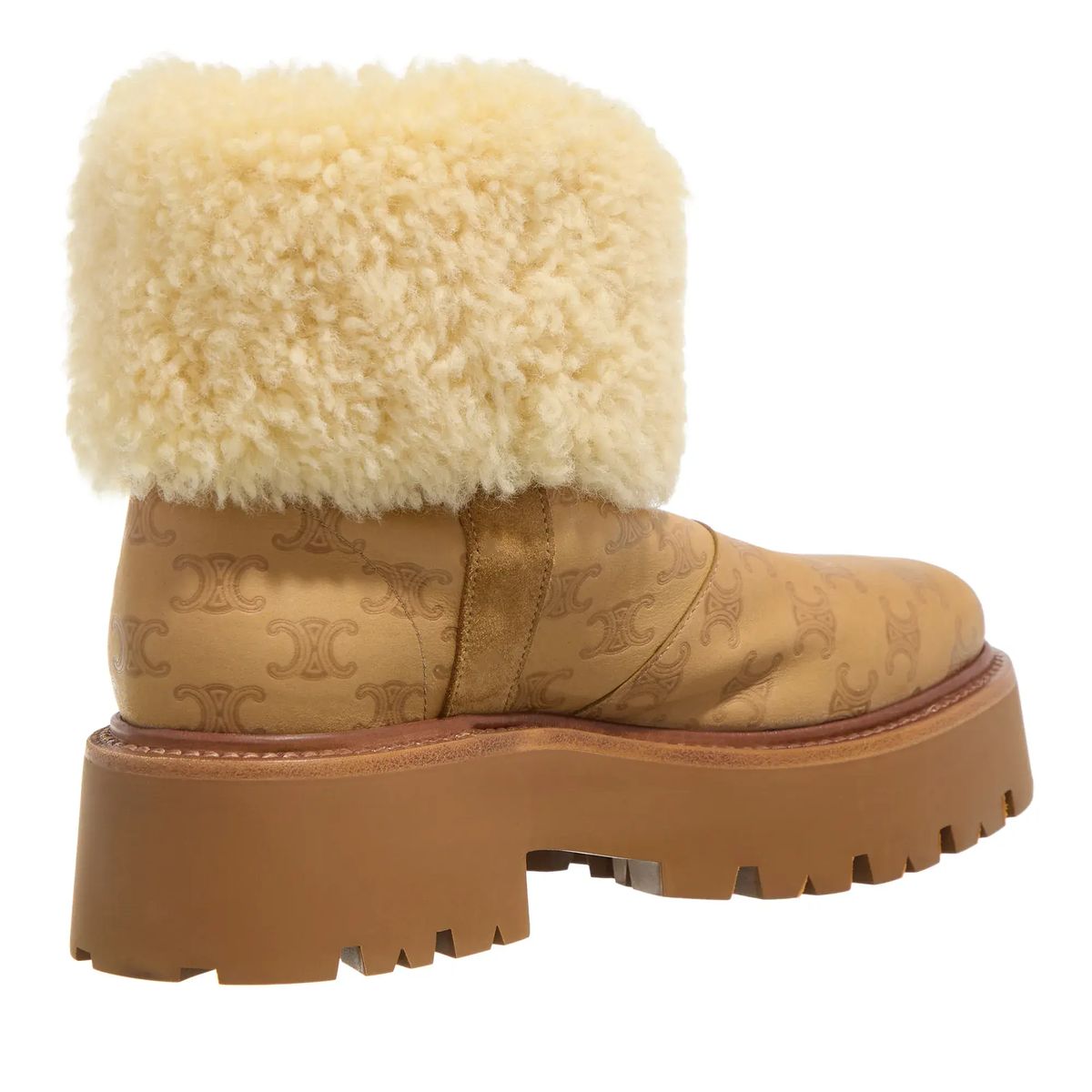 Winterstiefel mit Lug-Sohle und Shearling-Besatz