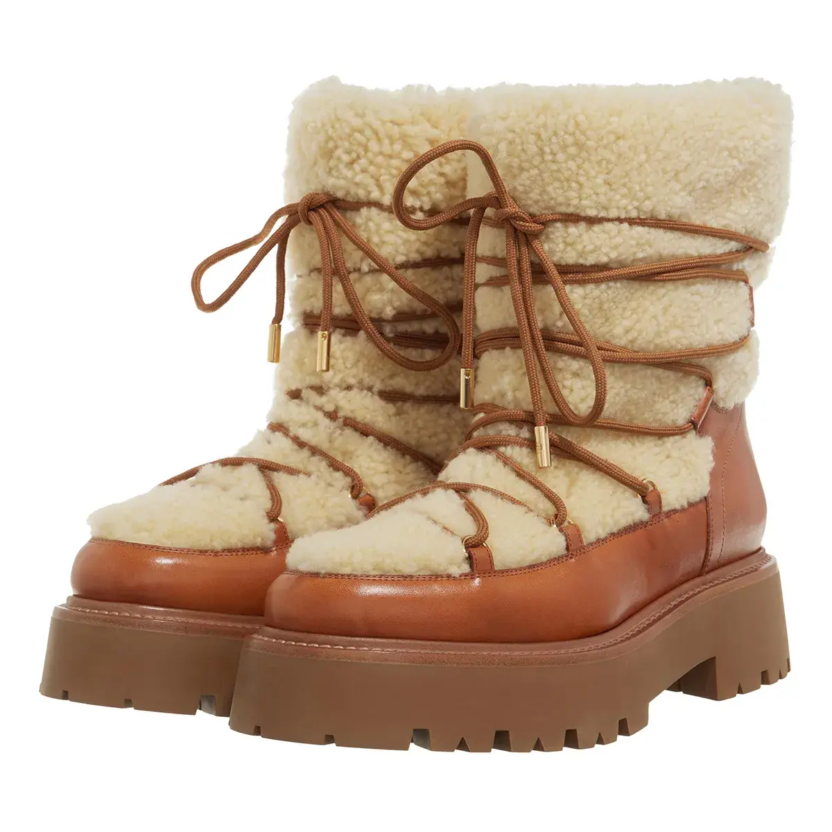 Winterstiefel mit Schnürung und Shearling