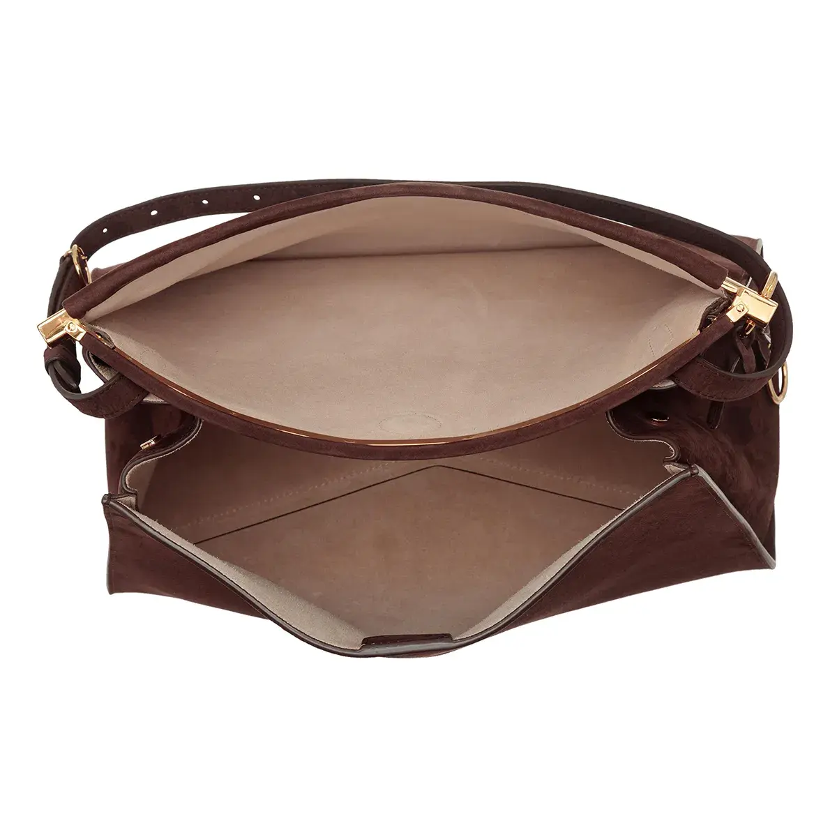 Elegante Schultertasche aus Wildleder