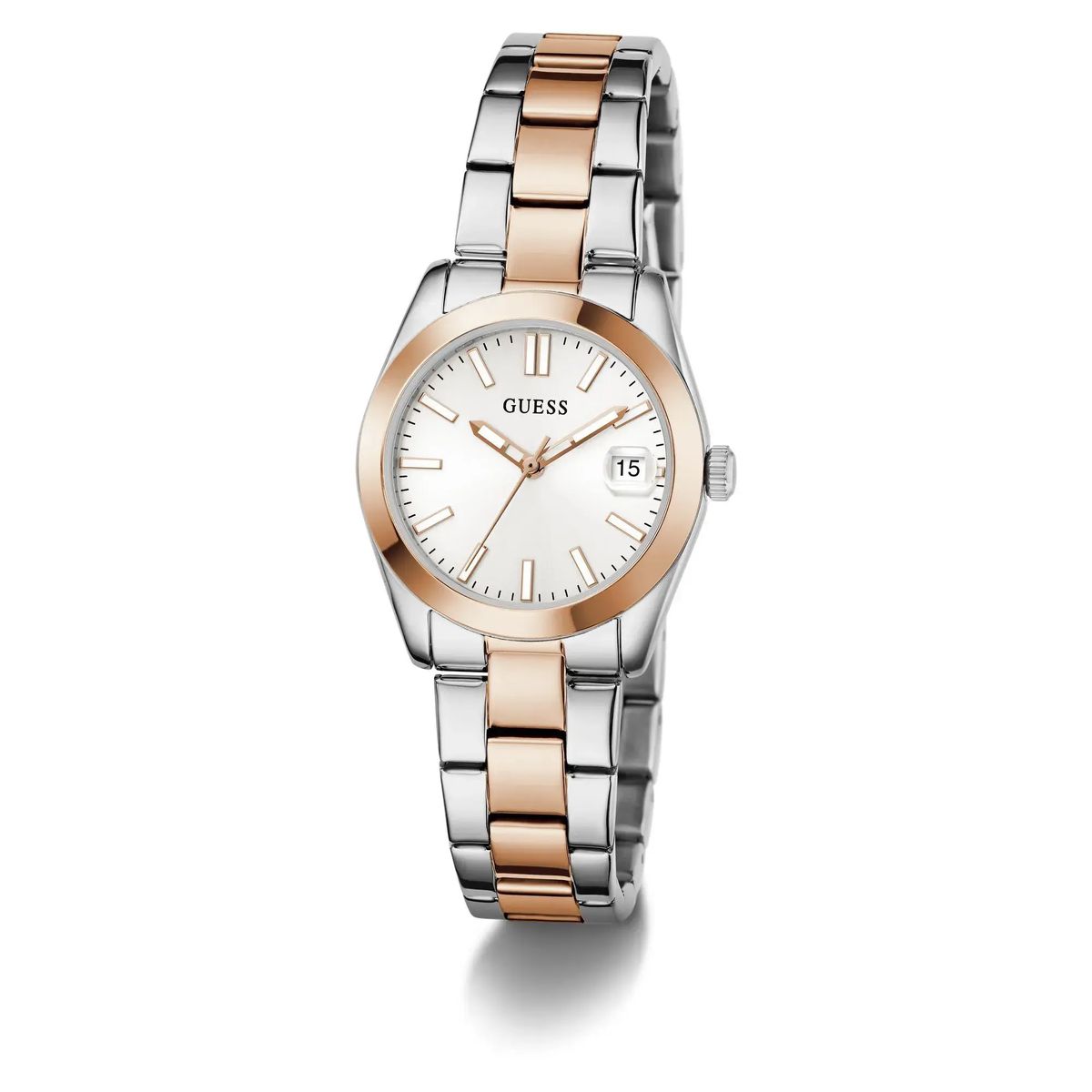 Elegante zweifarbige Edelstahluhr