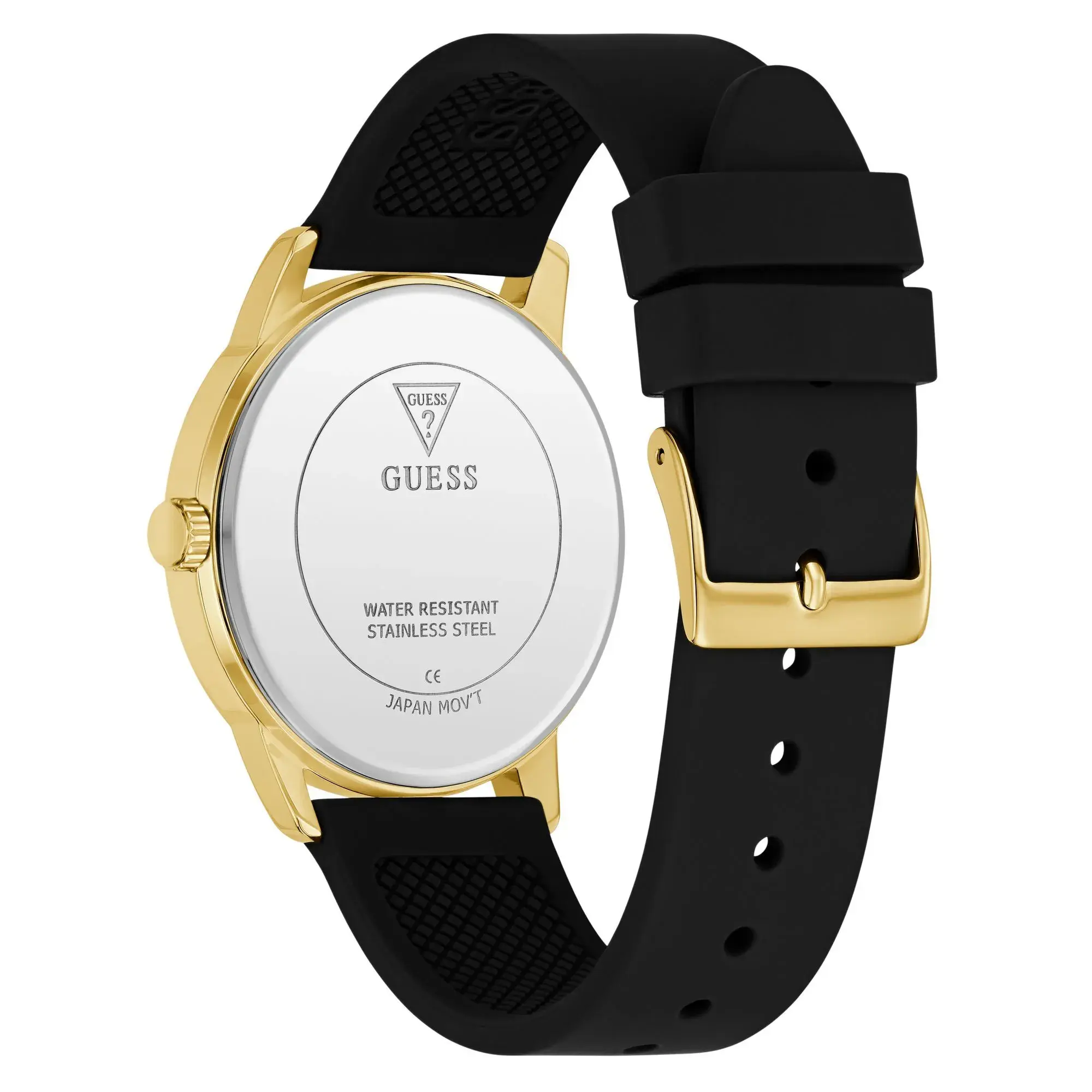 Elegante goldfarbene Uhr mit schwarzem Band