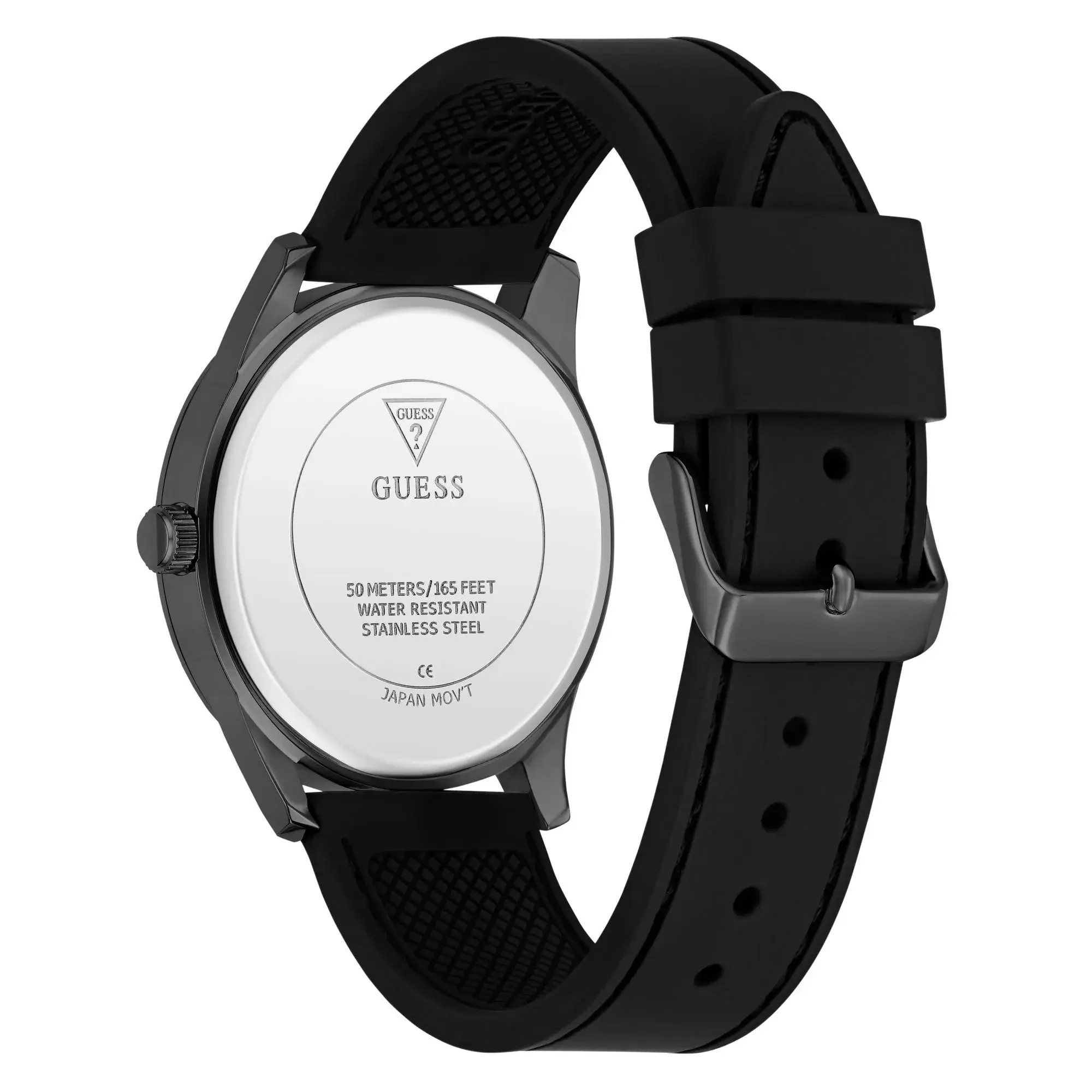 Schwarze Herren-Analog-Uhr mit Logo