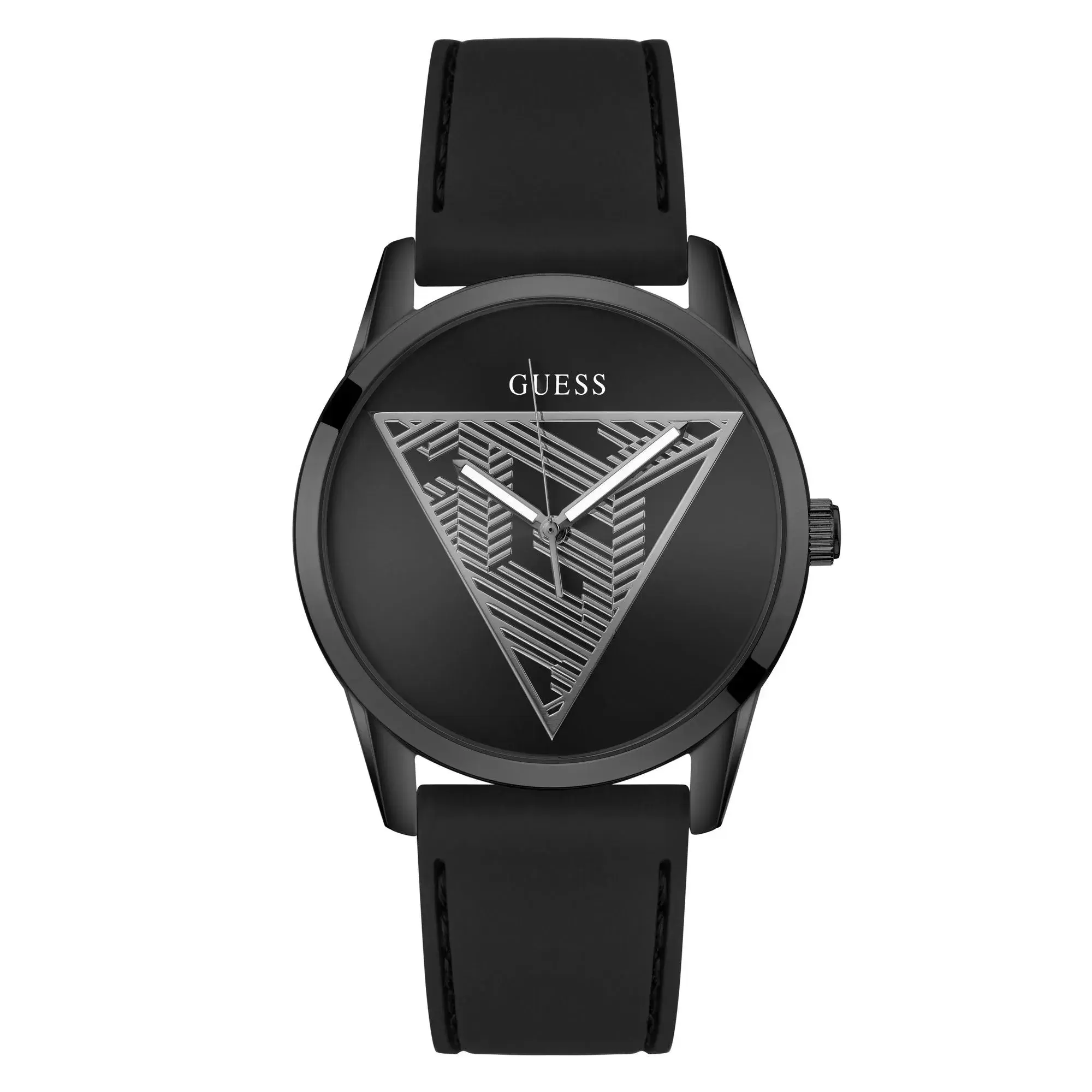Schwarze Herren-Analog-Uhr mit Logo