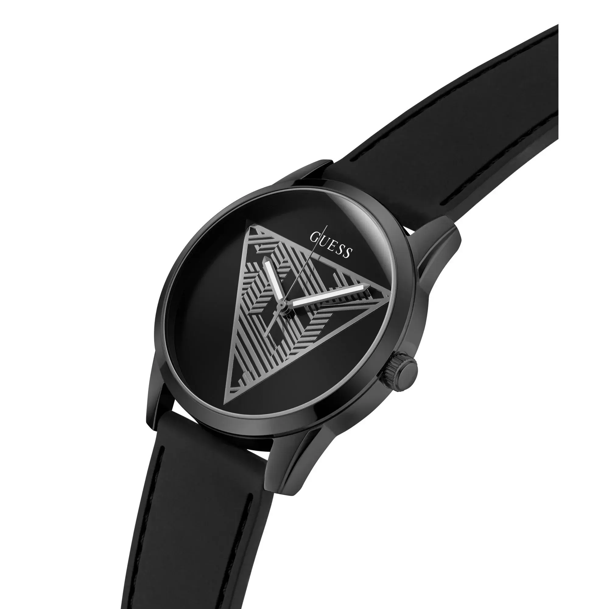 Schwarze Herren-Analog-Uhr mit Logo