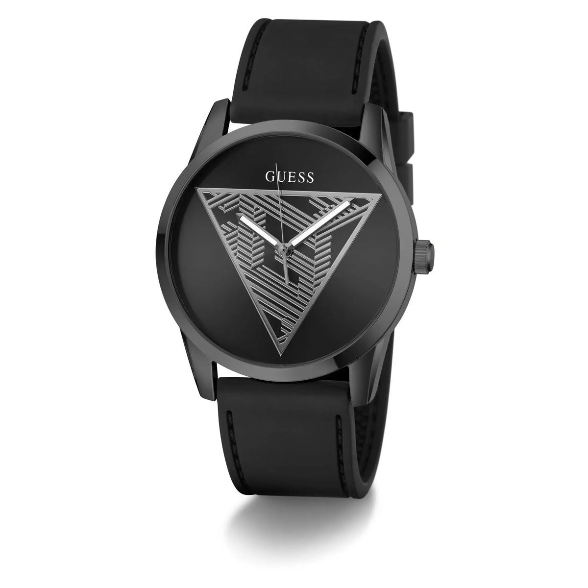 Schwarze Herren-Analog-Uhr mit Logo