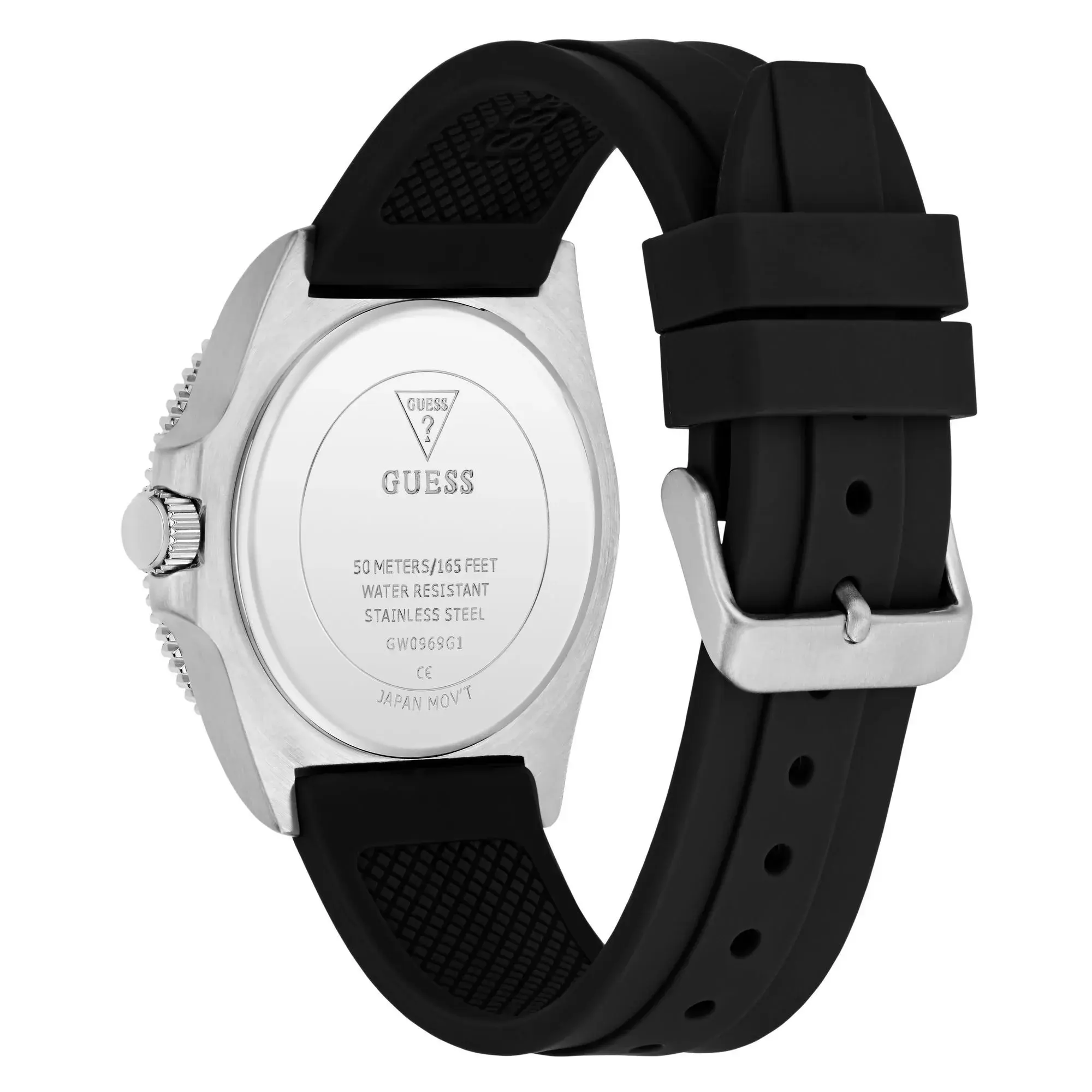 Schwarze Sportuhr mit Silikonarmband