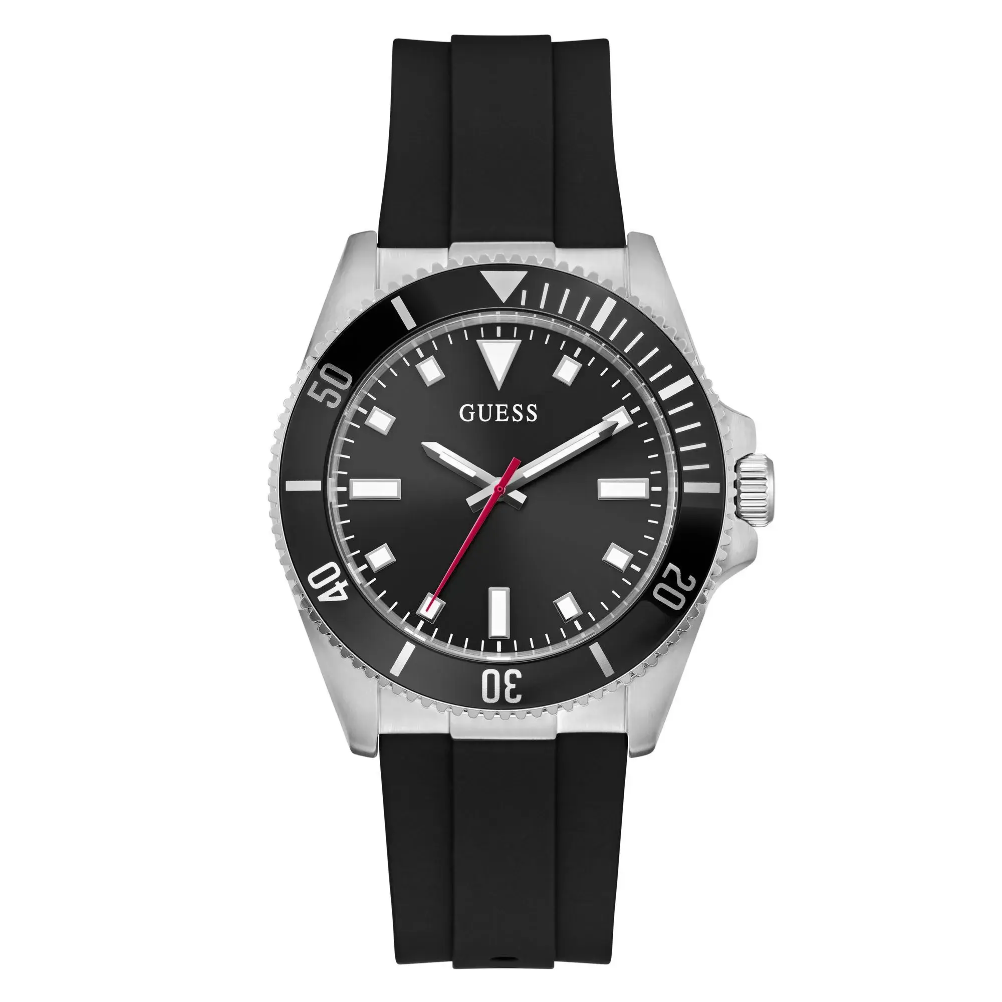 Schwarze Sportuhr mit Silikonarmband