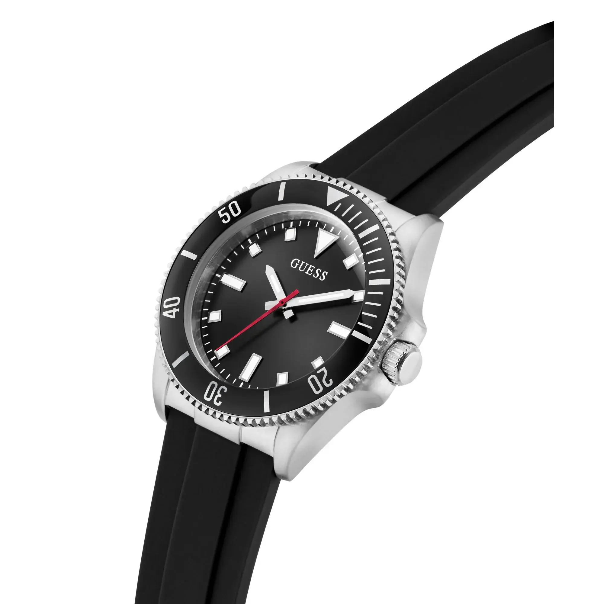 Schwarze Sportuhr mit Silikonarmband