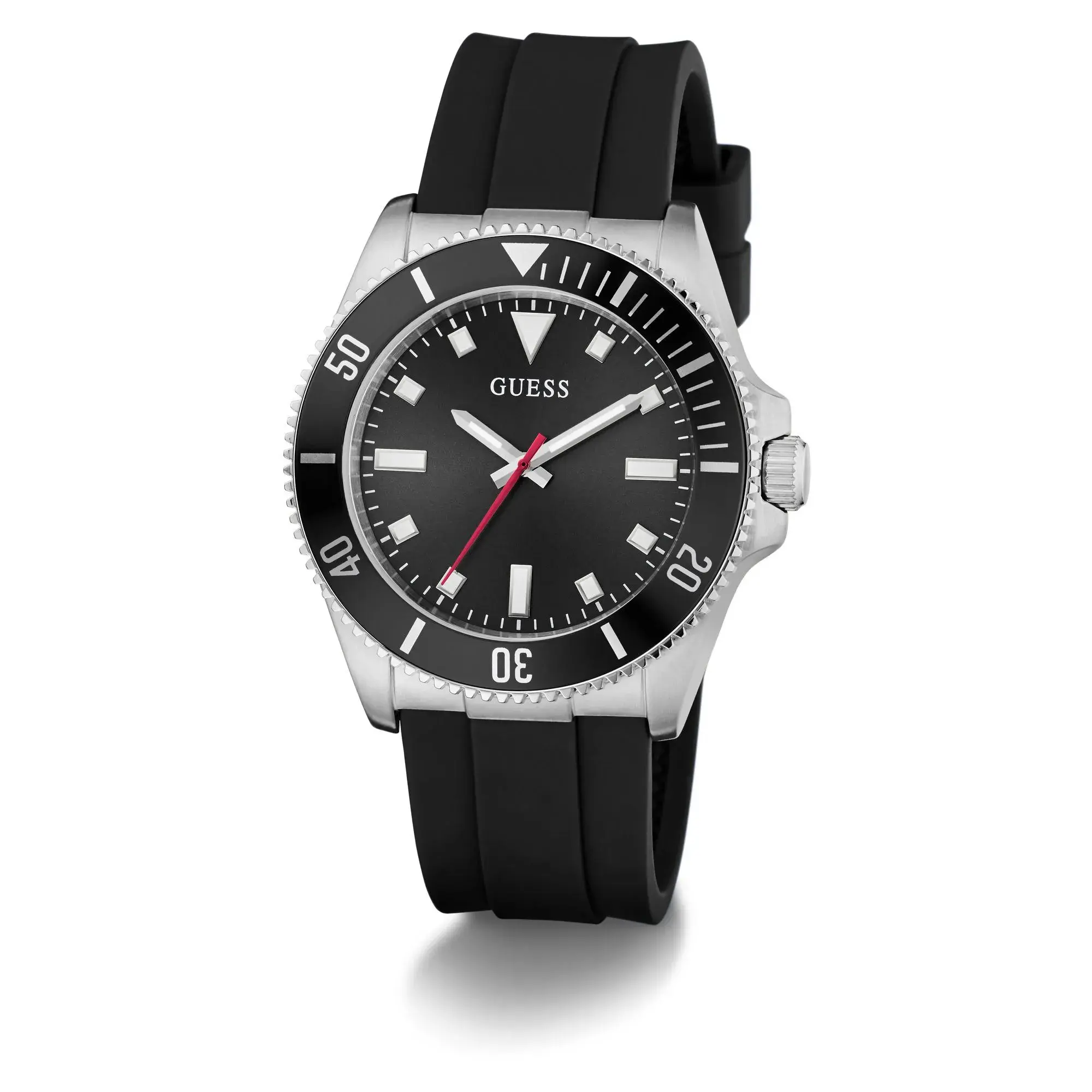 Schwarze Sportuhr mit Silikonarmband