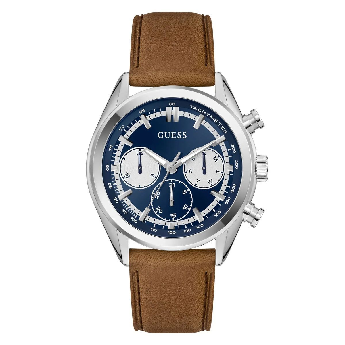 Klassische Chronographenuhr mit Lederarmband