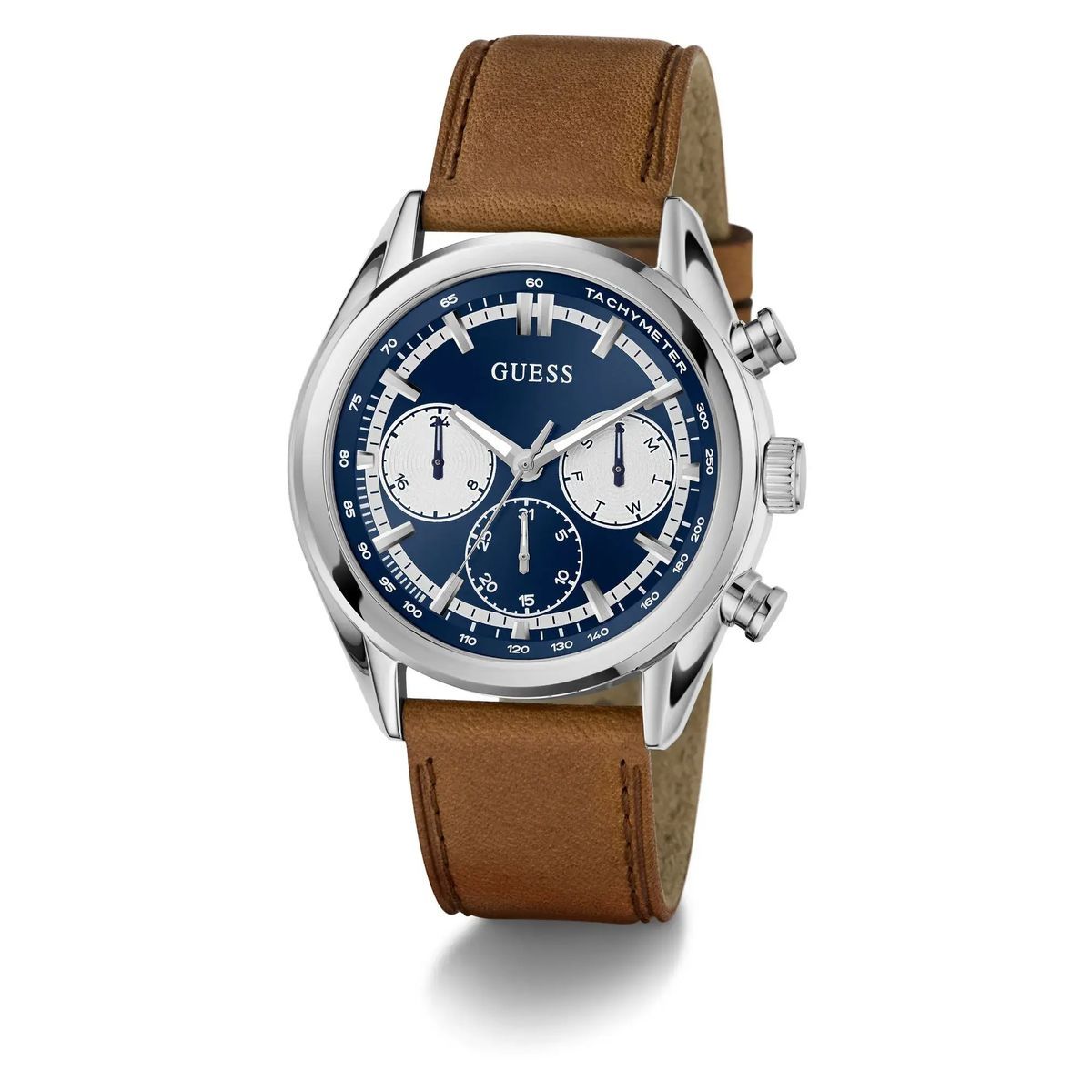 Klassische Chronographenuhr mit Lederarmband