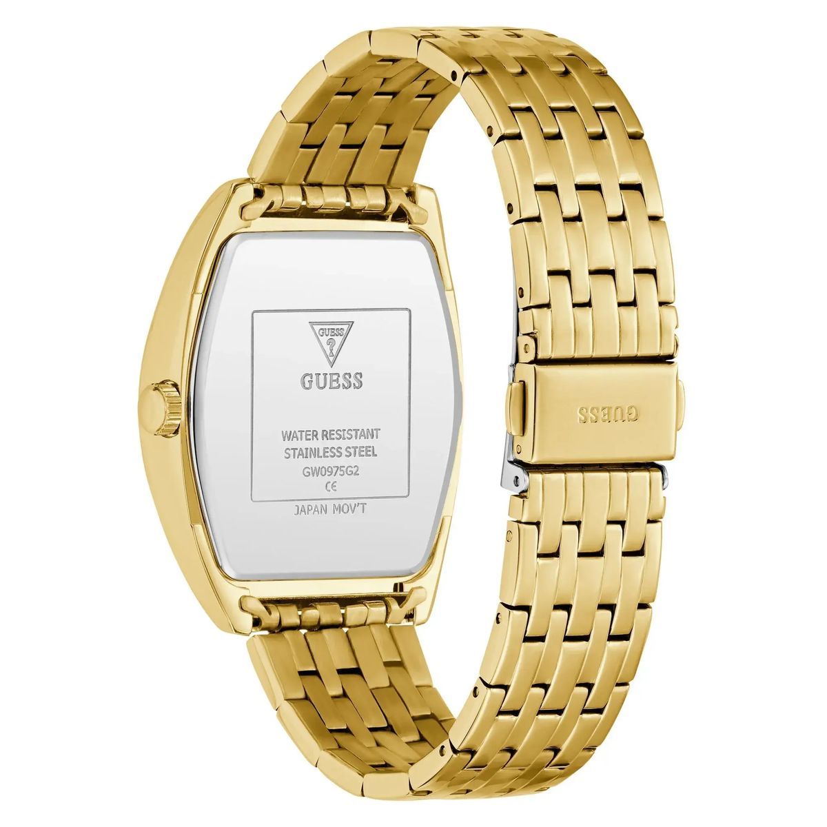 Goldfarbene Uhr mit grünem Zifferblatt