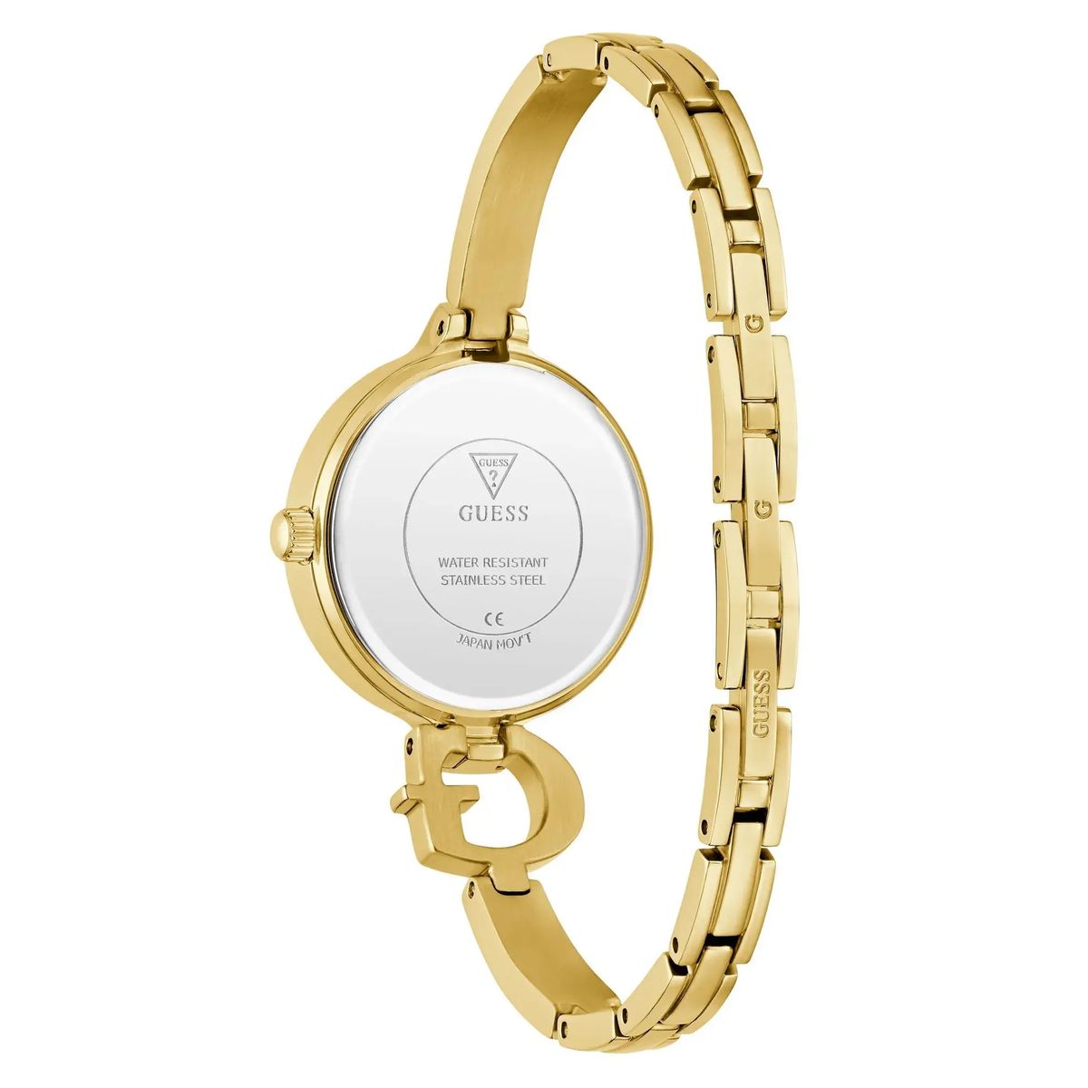Kristallbesetzte goldfarbene Armbanduhr