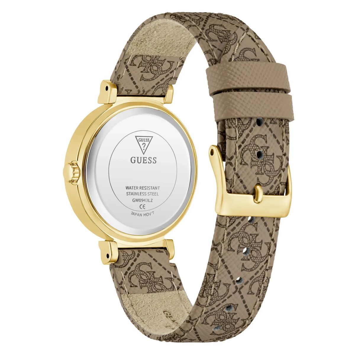 Kristallverzierte Uhr mit Logo-Armband