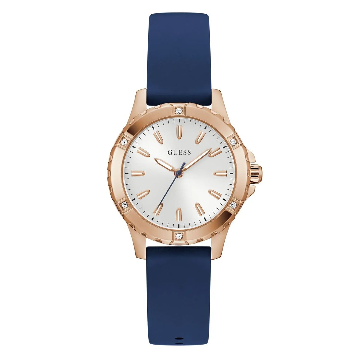 Damen Roségoldfarbene Blaue Uhr