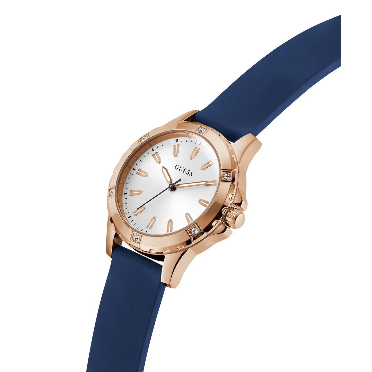Damen Roségoldfarbene Blaue Uhr