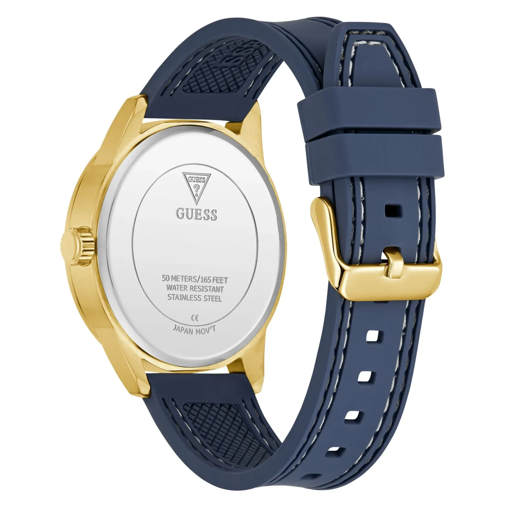 Multifunktions Marineblaue Uhr mit Goldgehäuse
