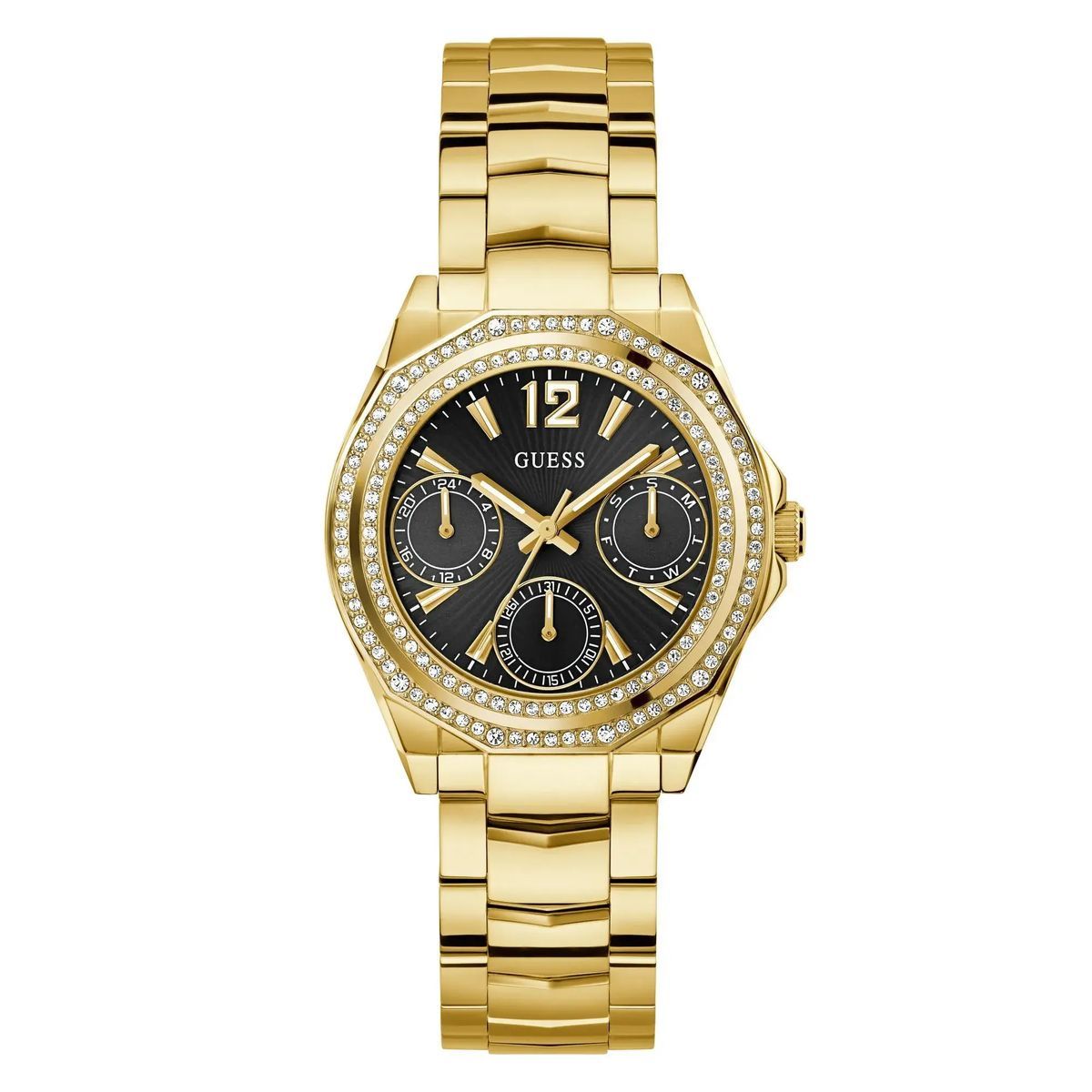 Glamouröse goldene Multifunktions-Armbanduhr