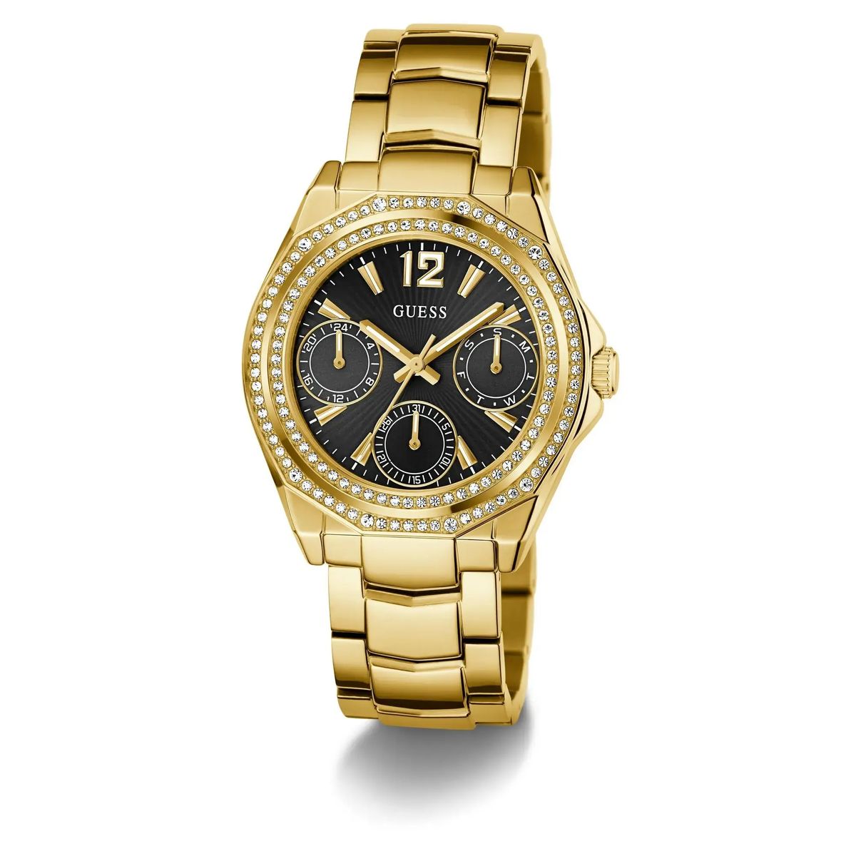 Glamouröse goldene Multifunktions-Armbanduhr