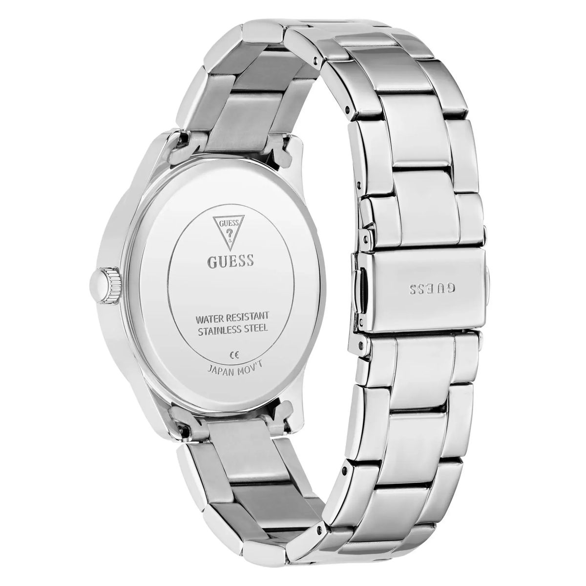 Silberfarbene Armbanduhr mit Logo-Zifferblatt