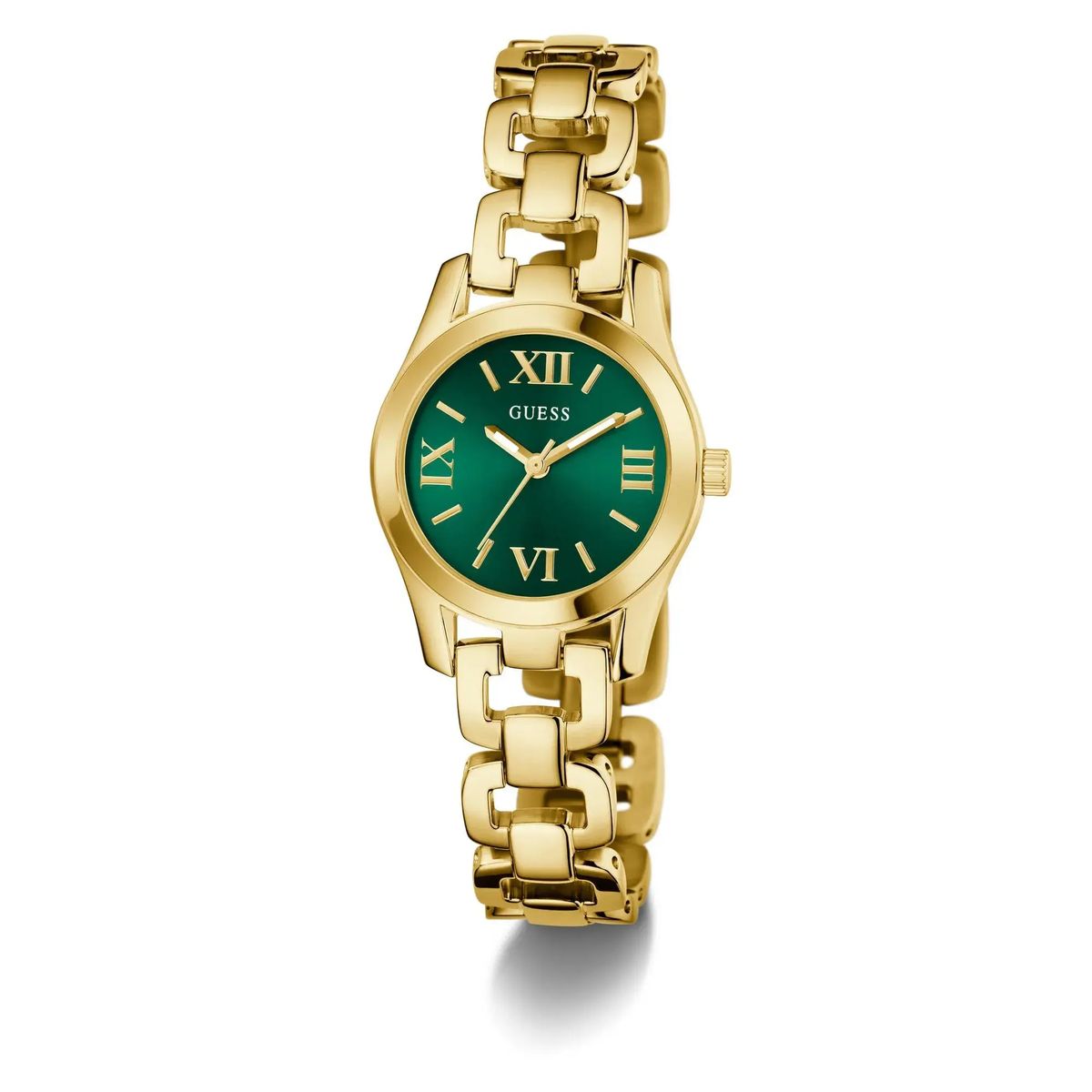 Elegante goldfarbene Armbanduhr mit Kettengliederarmband