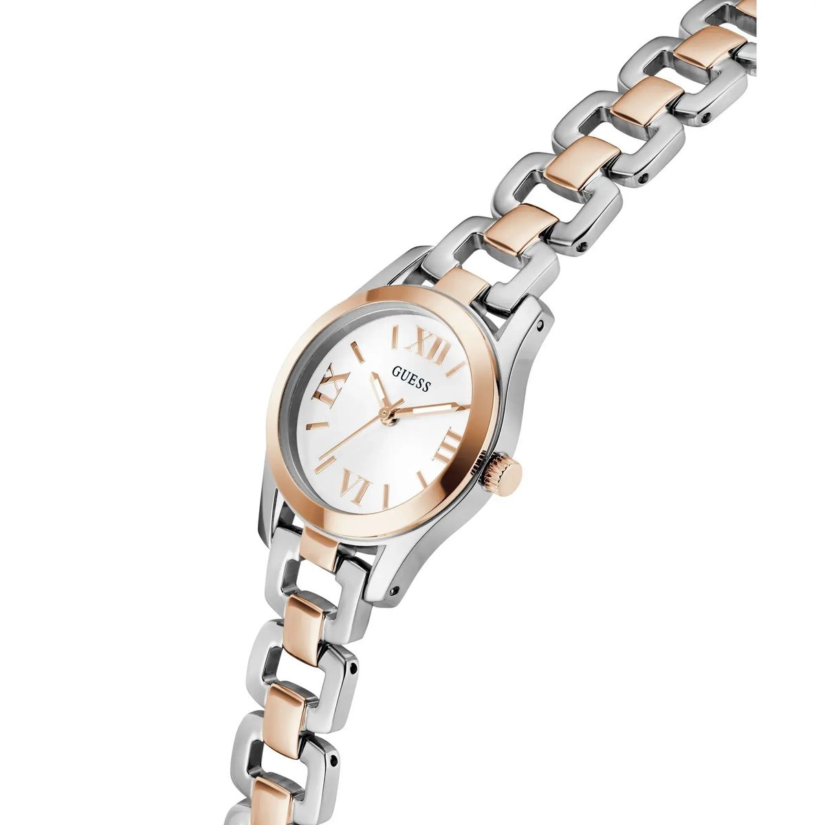 Zweifarbige Gliederarmbanduhr