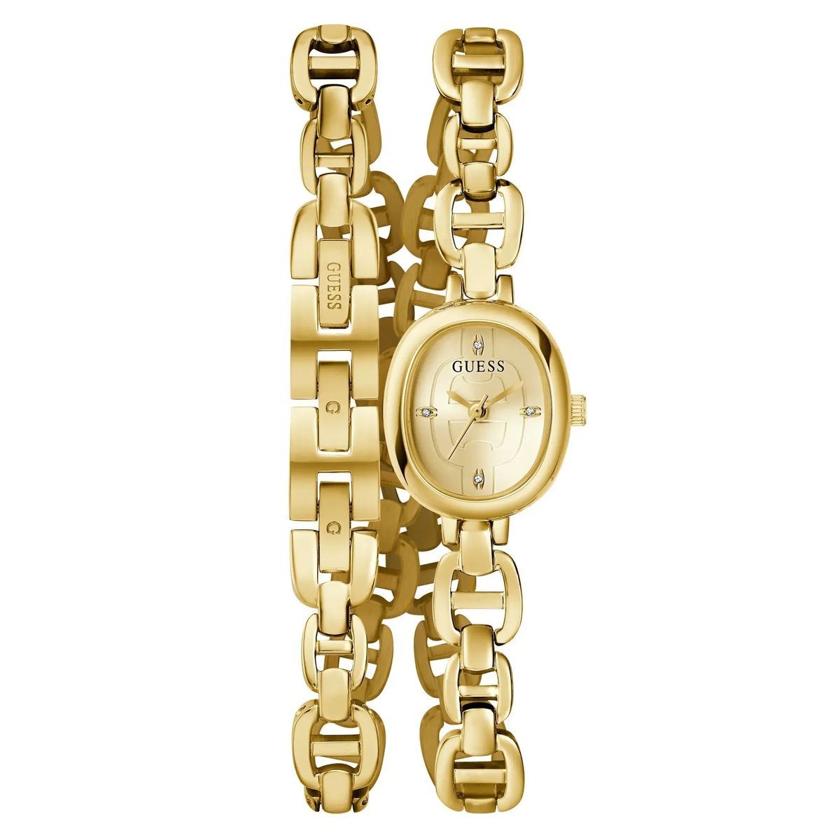 Goldene Gliederarmbanduhr