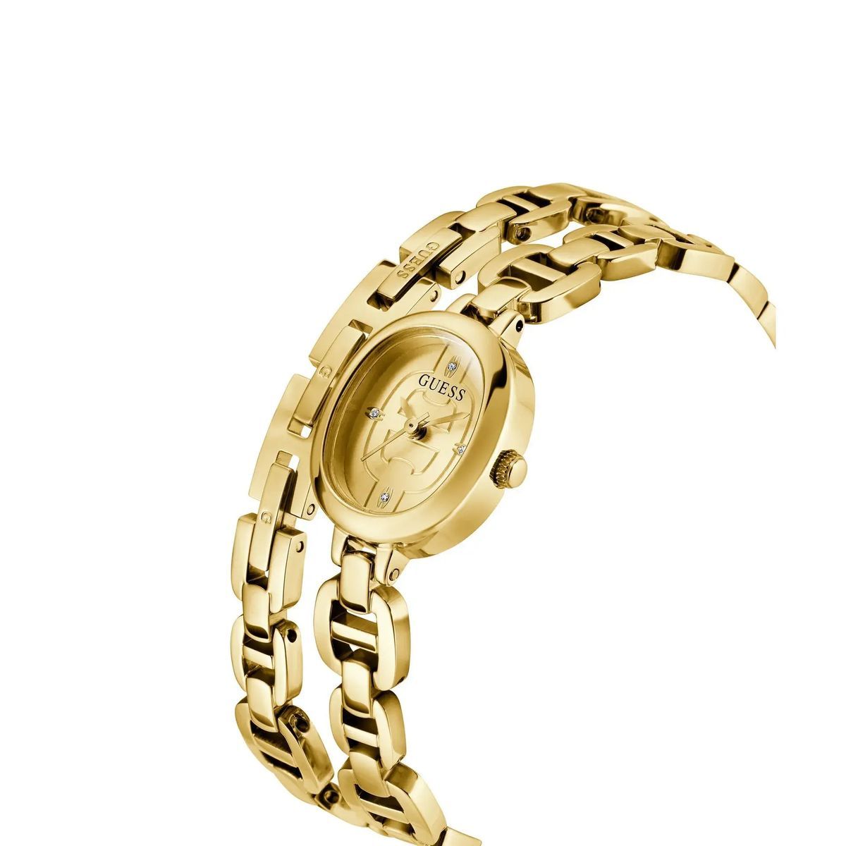 Goldene Gliederarmbanduhr