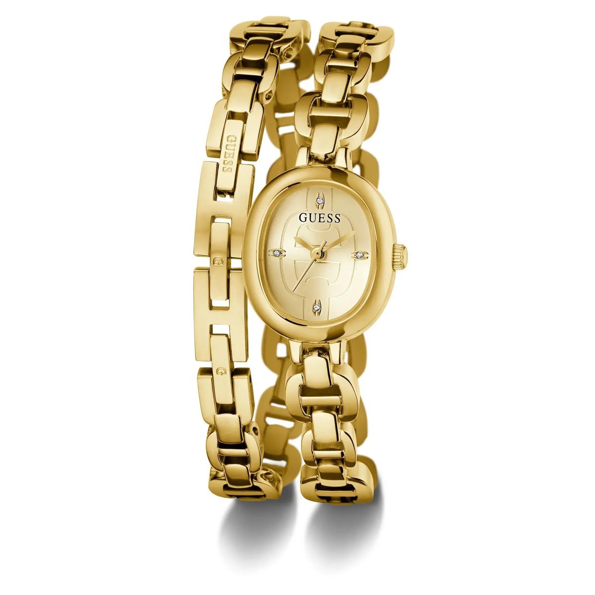 Goldene Gliederarmbanduhr