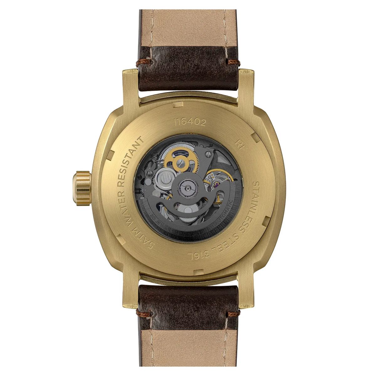 Goldfarbene Automatikuhr mit Skelett