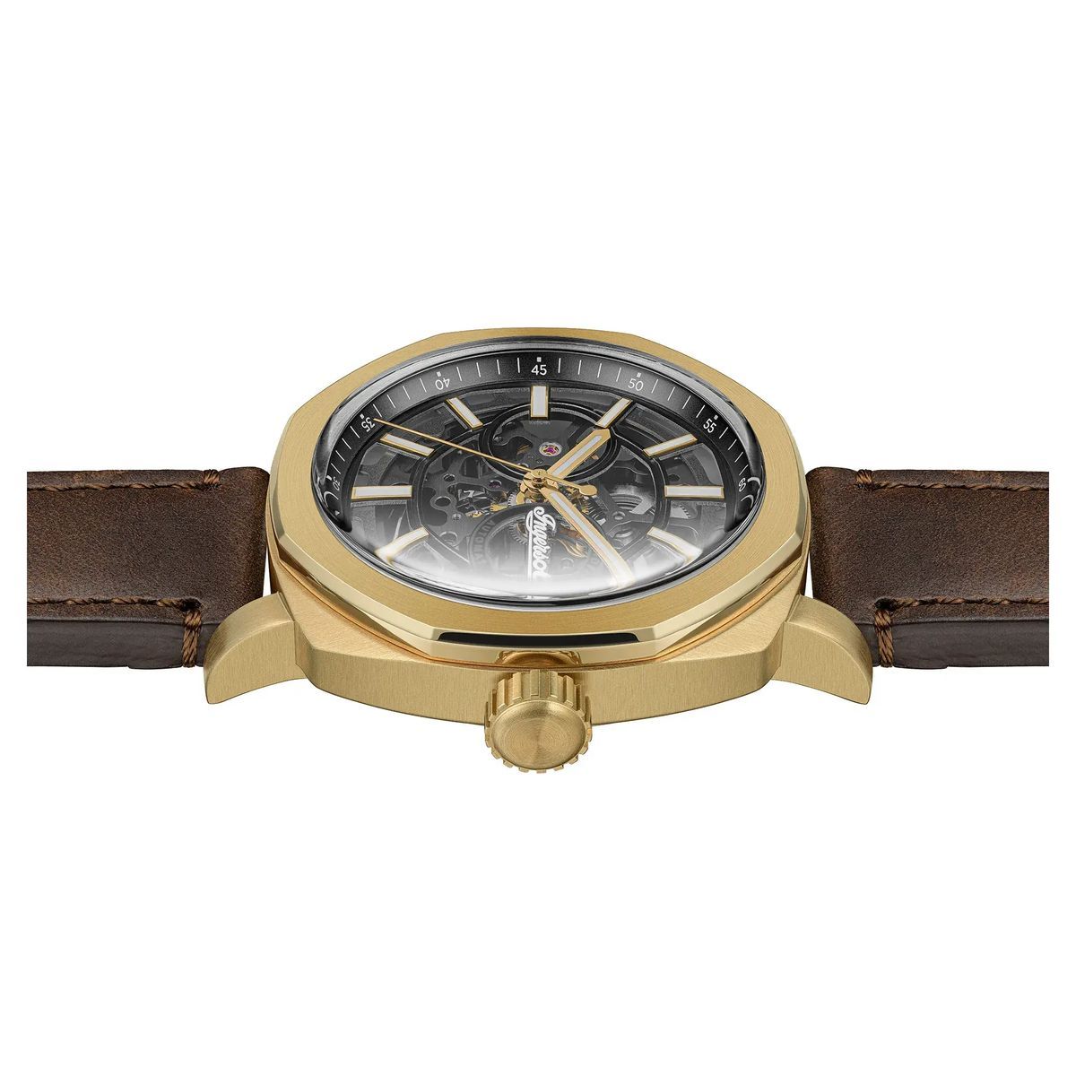 Goldfarbene Automatikuhr mit Skelett