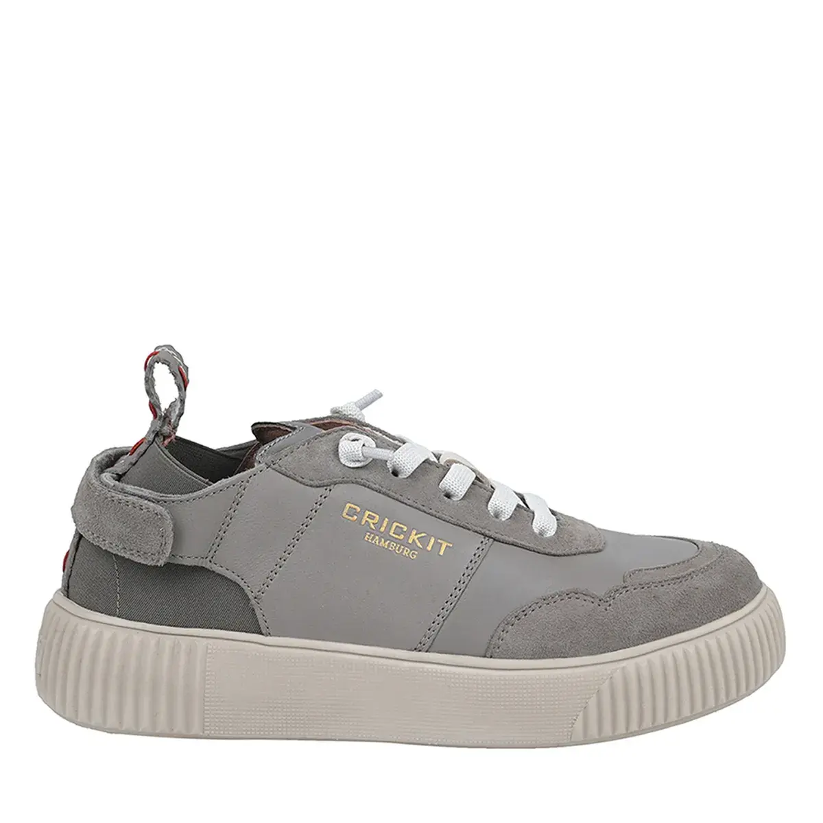 Graue Low-Top Leder-Sneakers