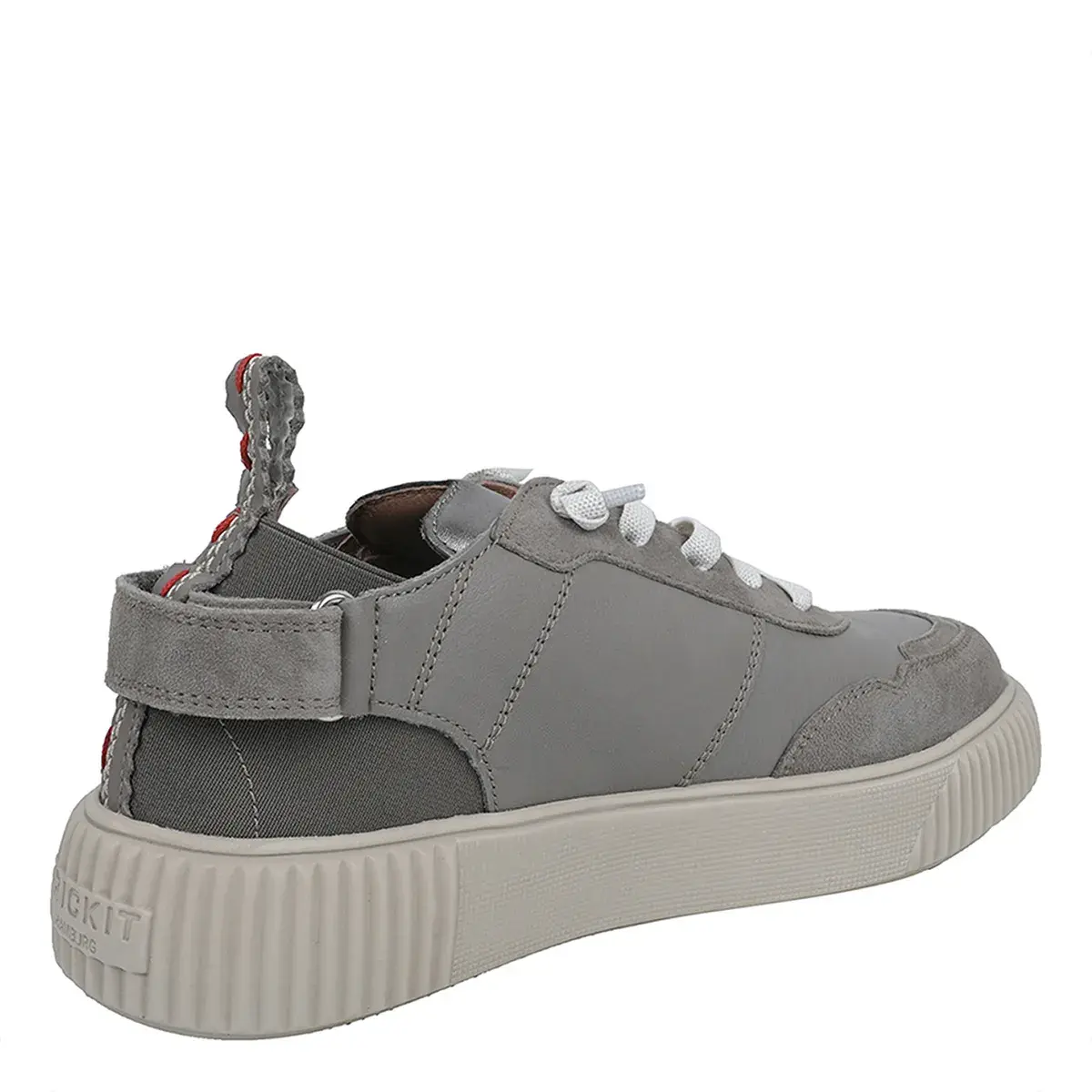 Graue Low-Top Leder-Sneakers