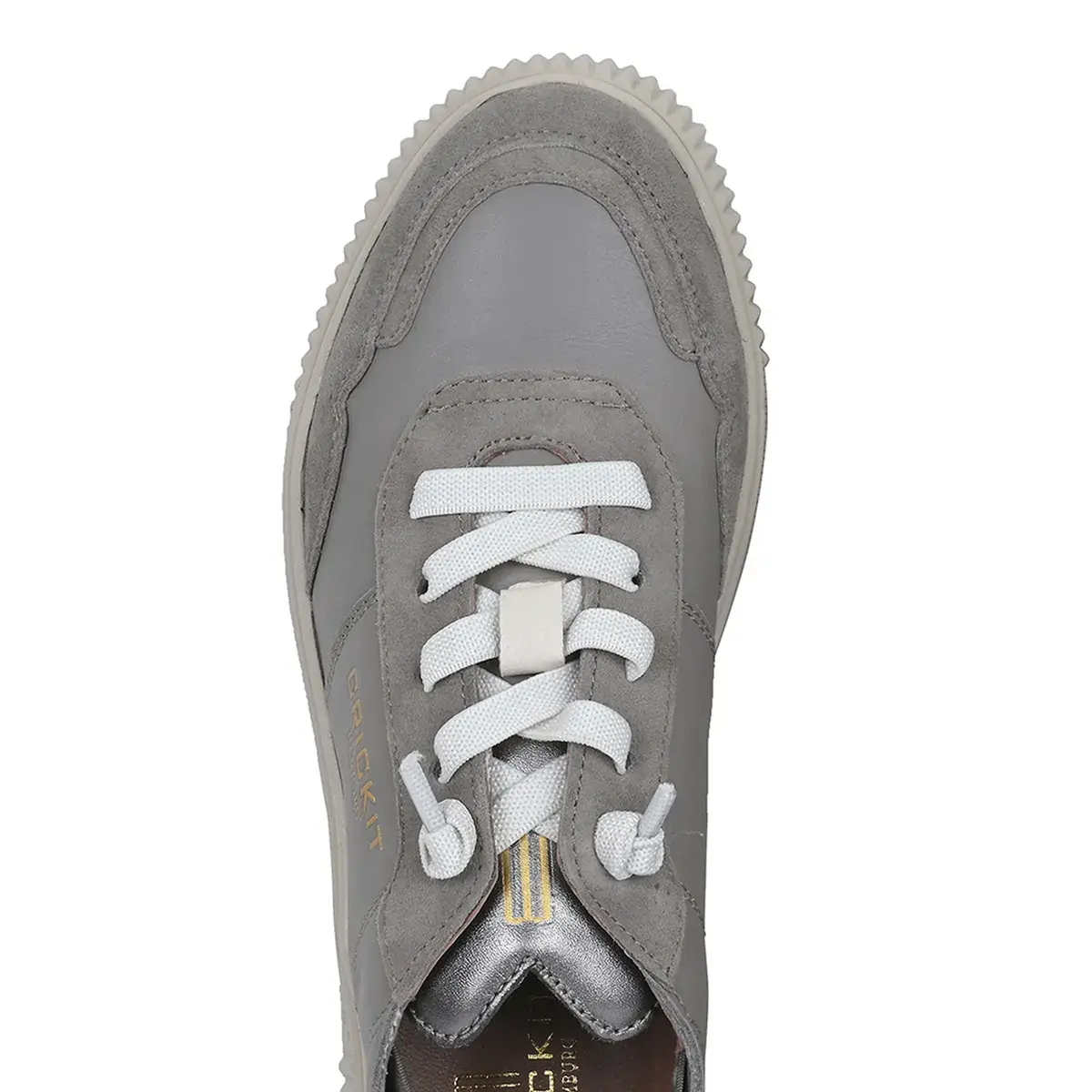 Graue Low-Top Leder-Sneakers