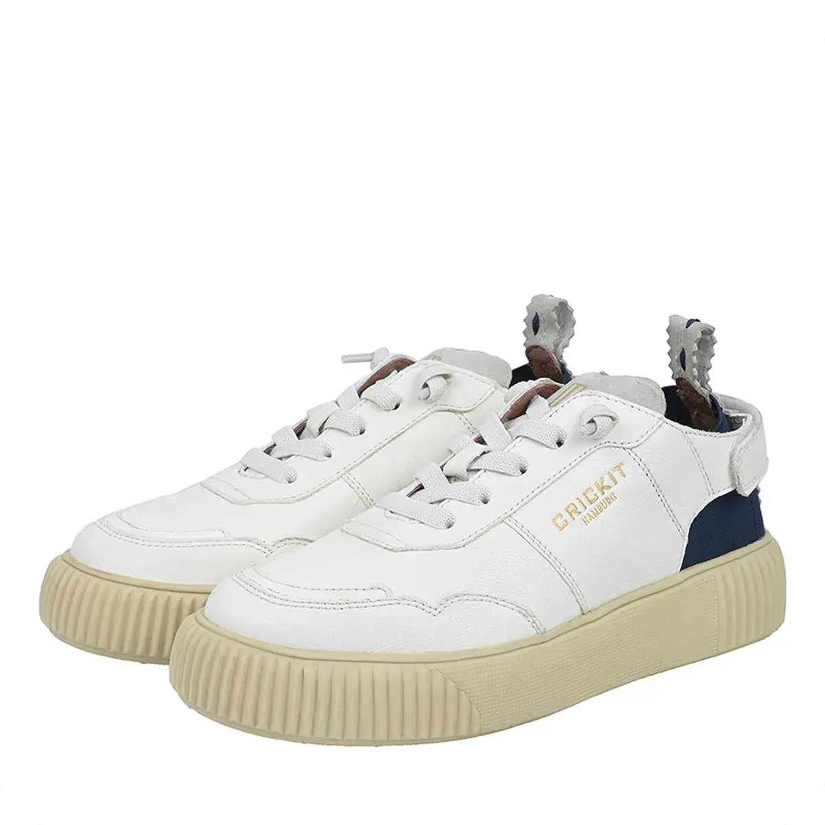 Weiße Leder-Plateau-Sneakers