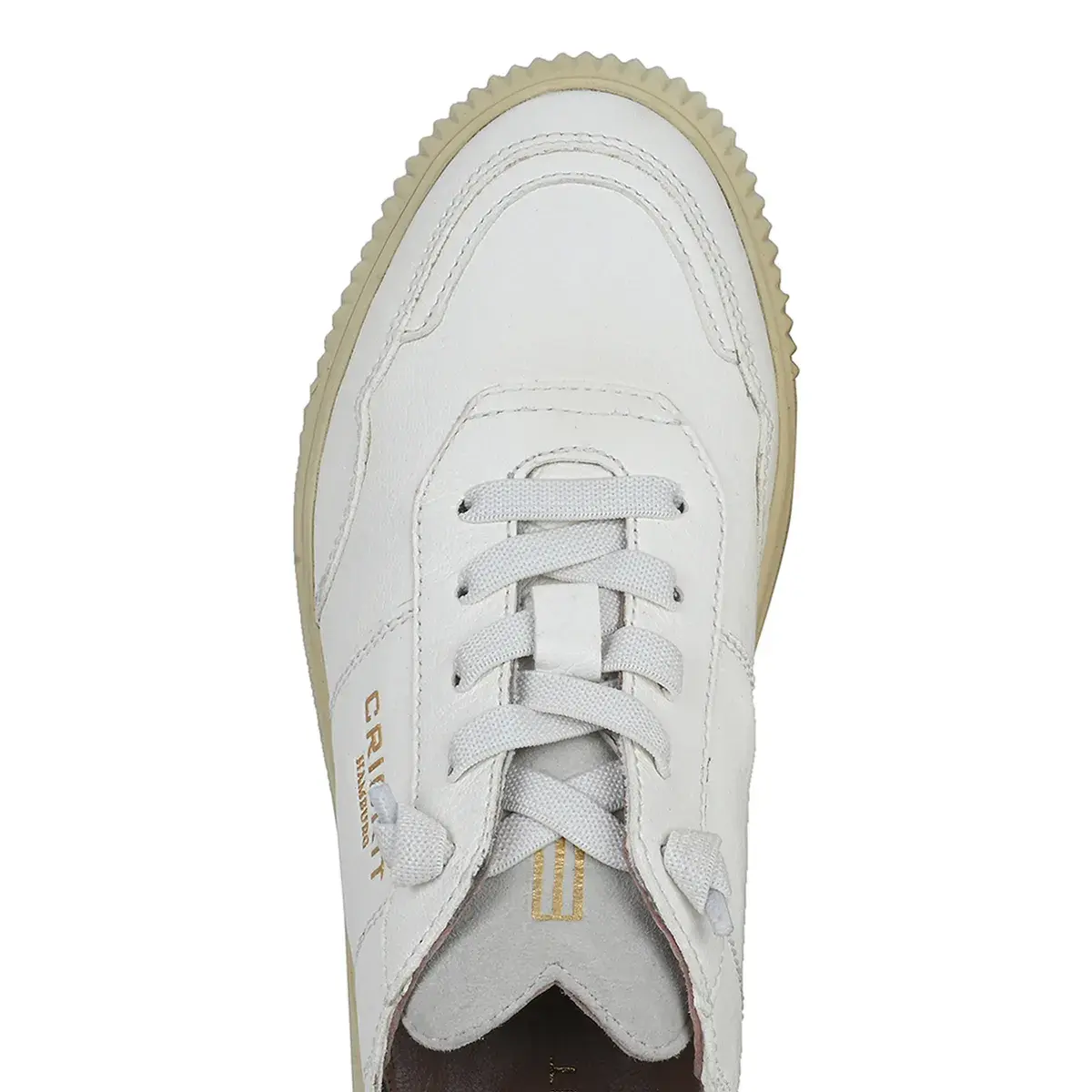 Weiße Leder-Plateau-Sneakers