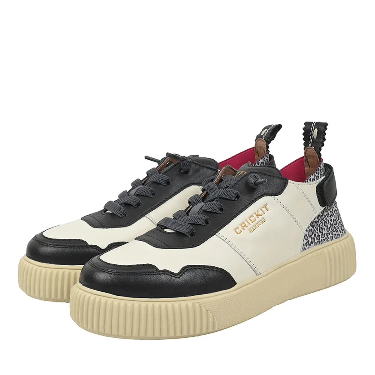 Zweifarbige Leder-Sneakers